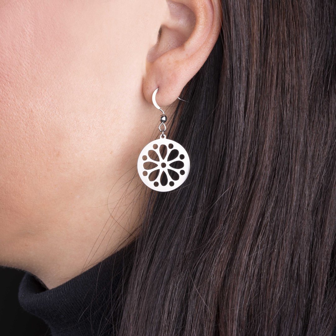 Náušnice čipka - margarétka mini