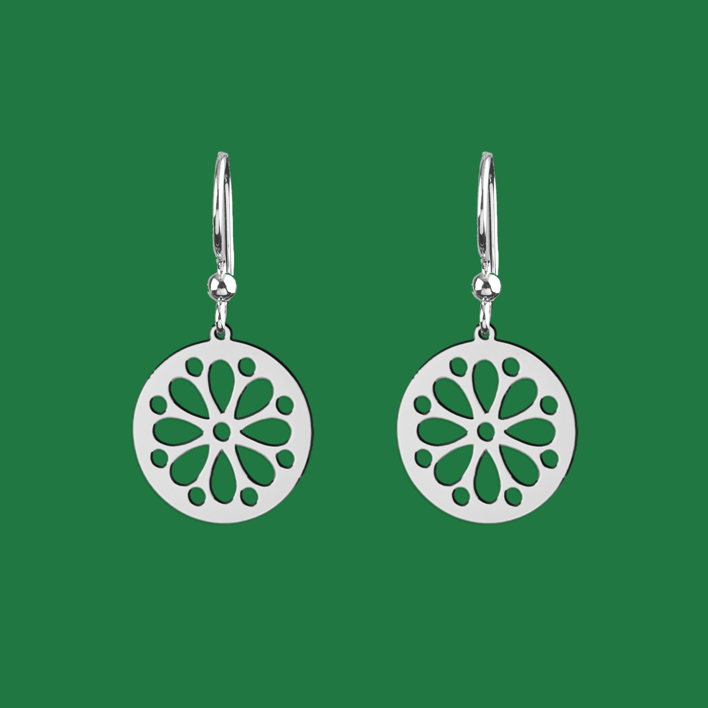 Náušnice čipka - margarétka mini