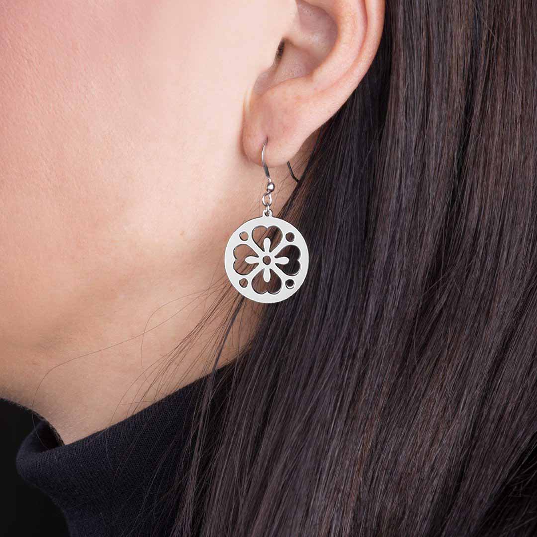 Náušnice čipka - nezábudka mini