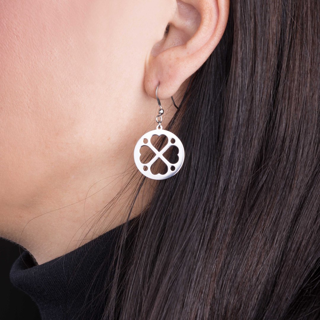 Náušnice čipka - štvorlístok mini