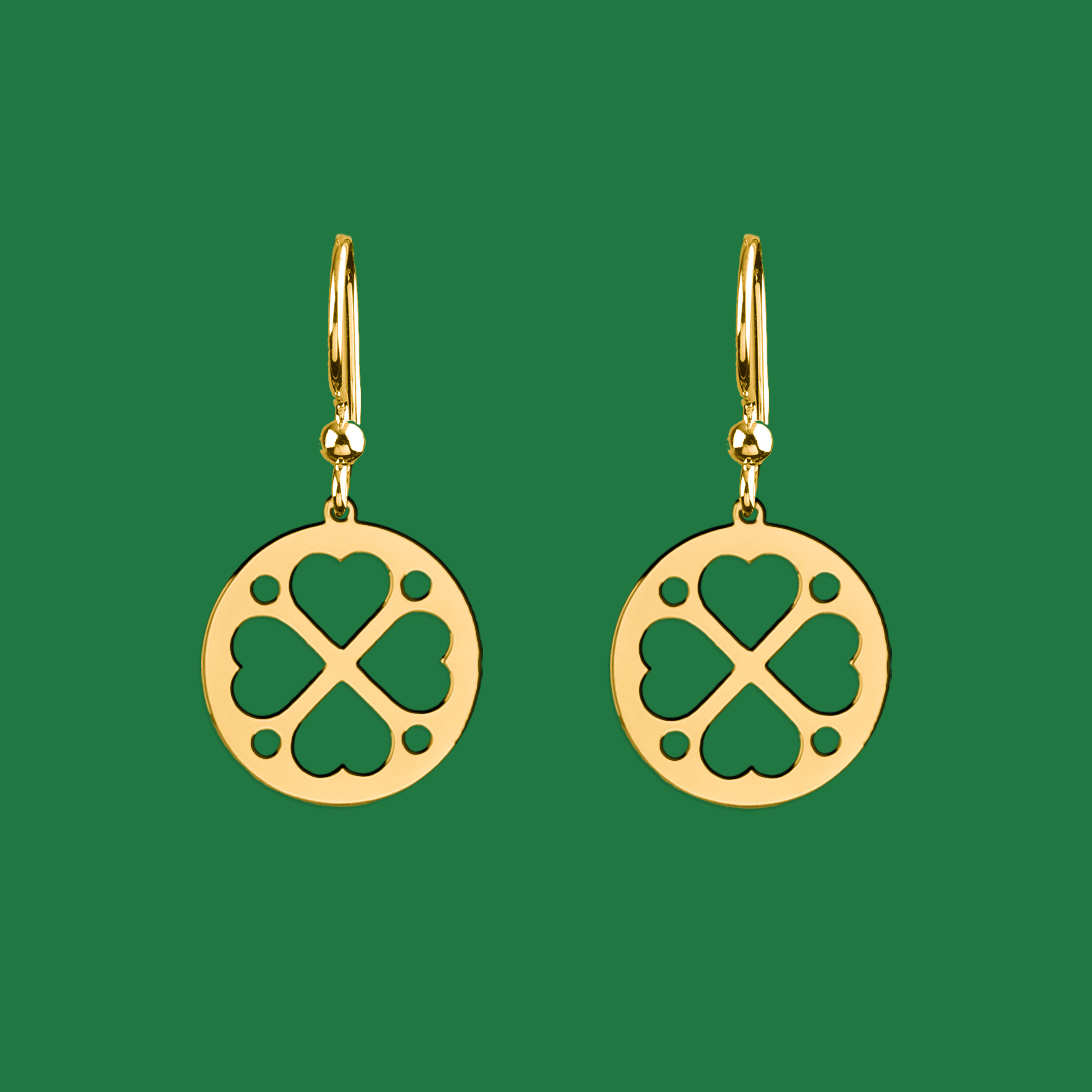 Náušnice čipka - štvorlístok mini