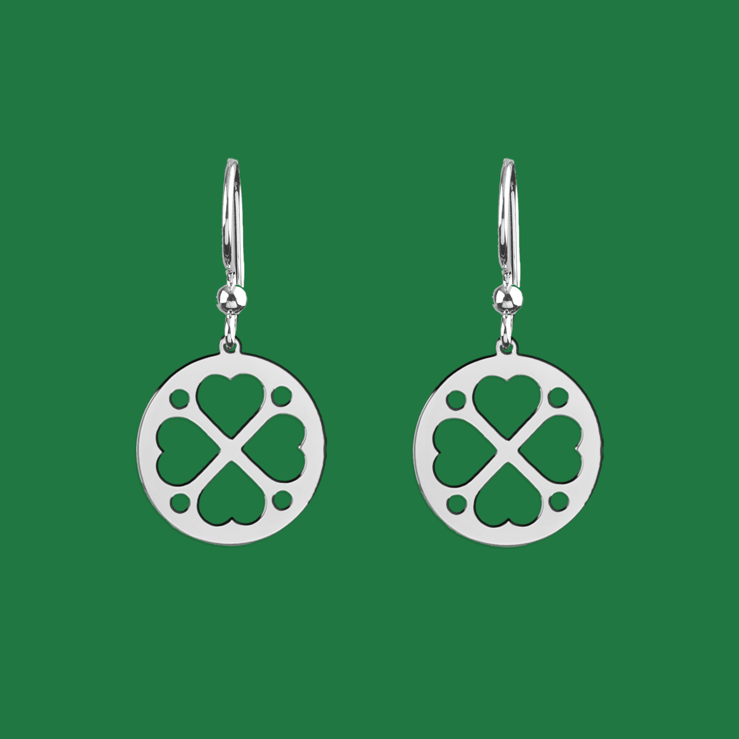 Náušnice čipka - štvorlístok mini