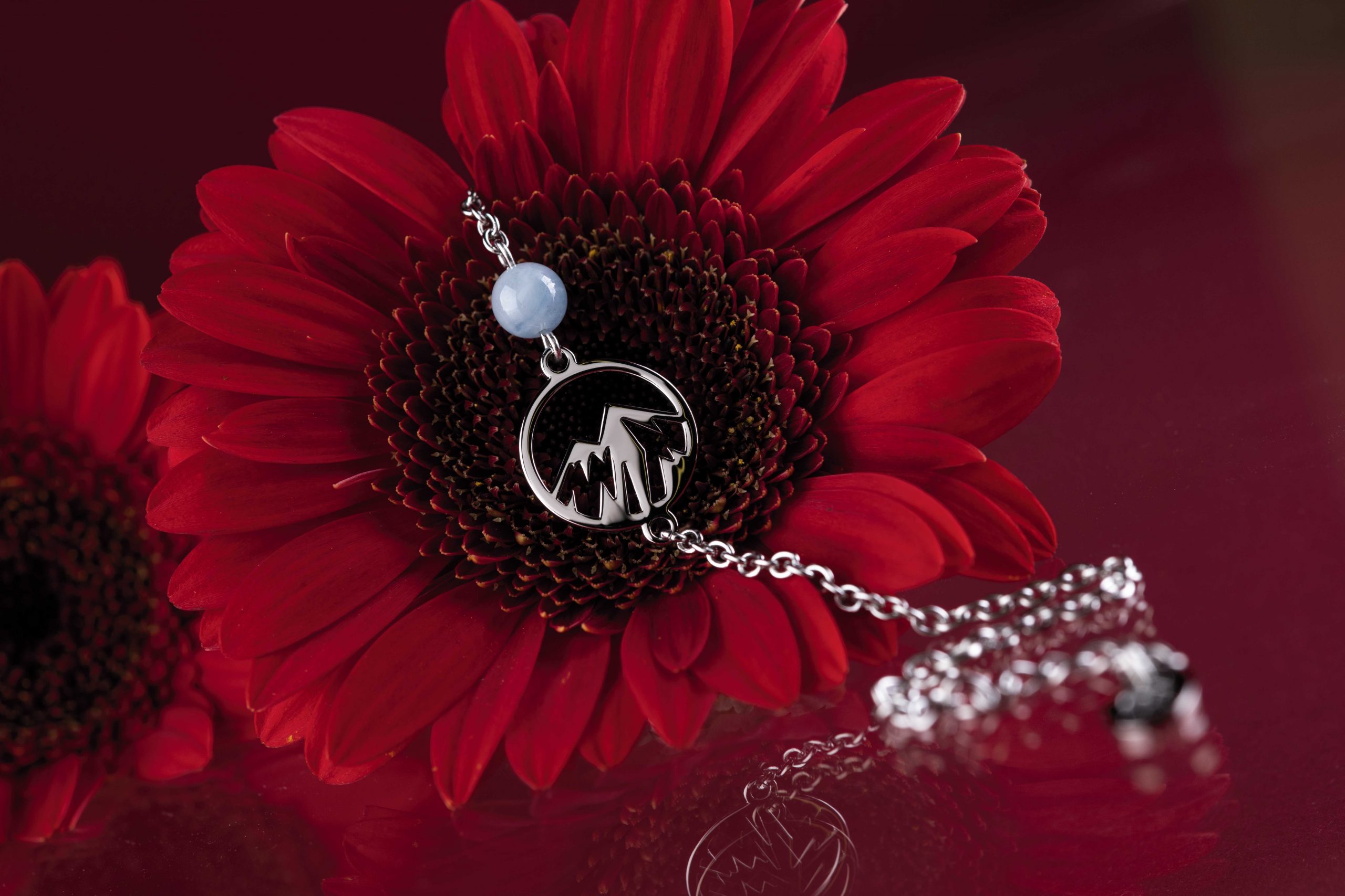 Náramok hory kruh 1 - retiazka + akvamarín