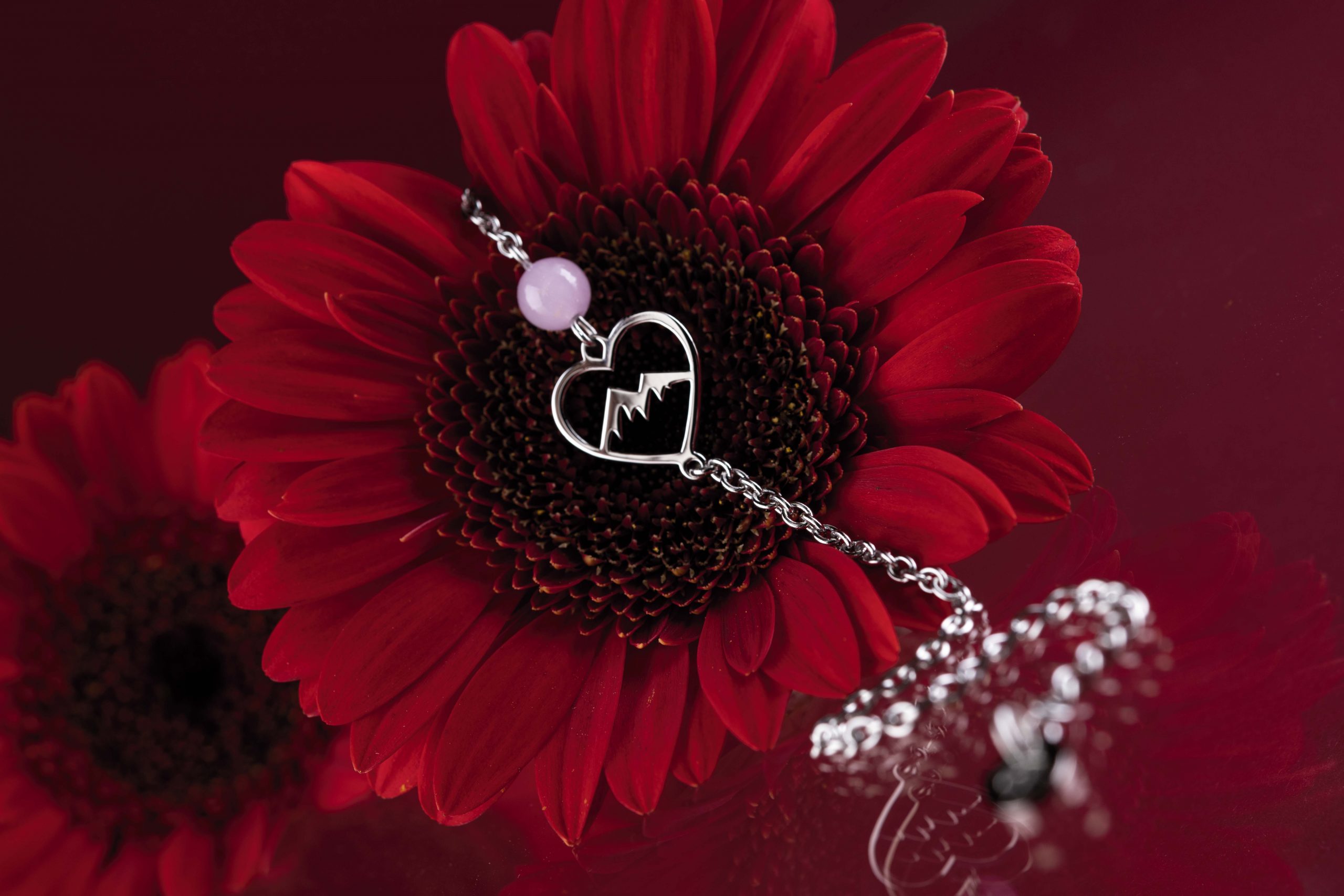 Náramok hory srdce - retiazka + kunzit