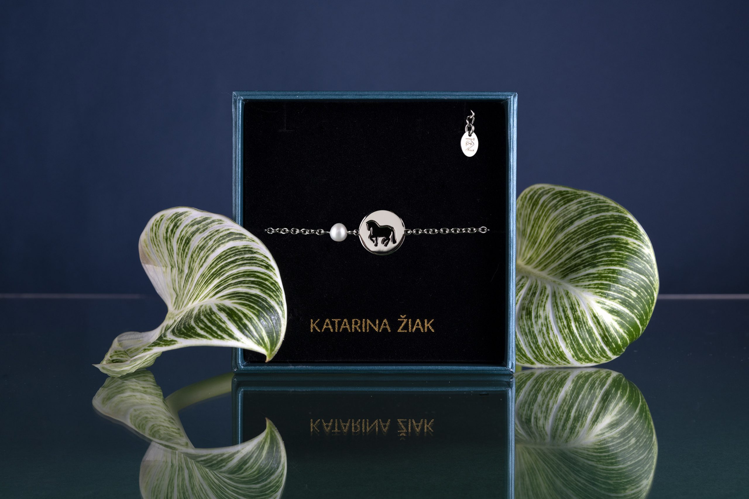 Náramok Piaf koník – retiazka + perla