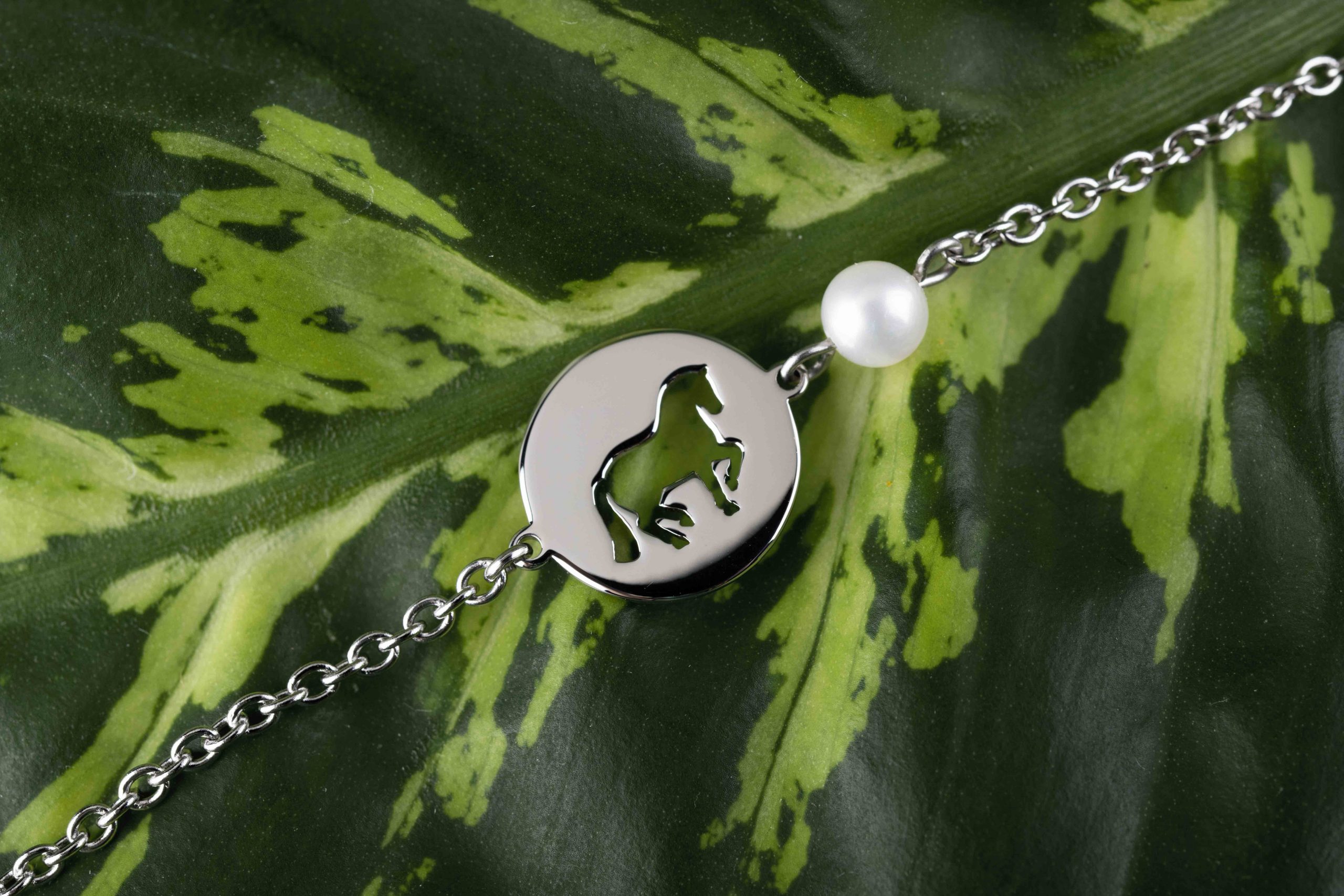 Náramok Piaf koník – retiazka + perla