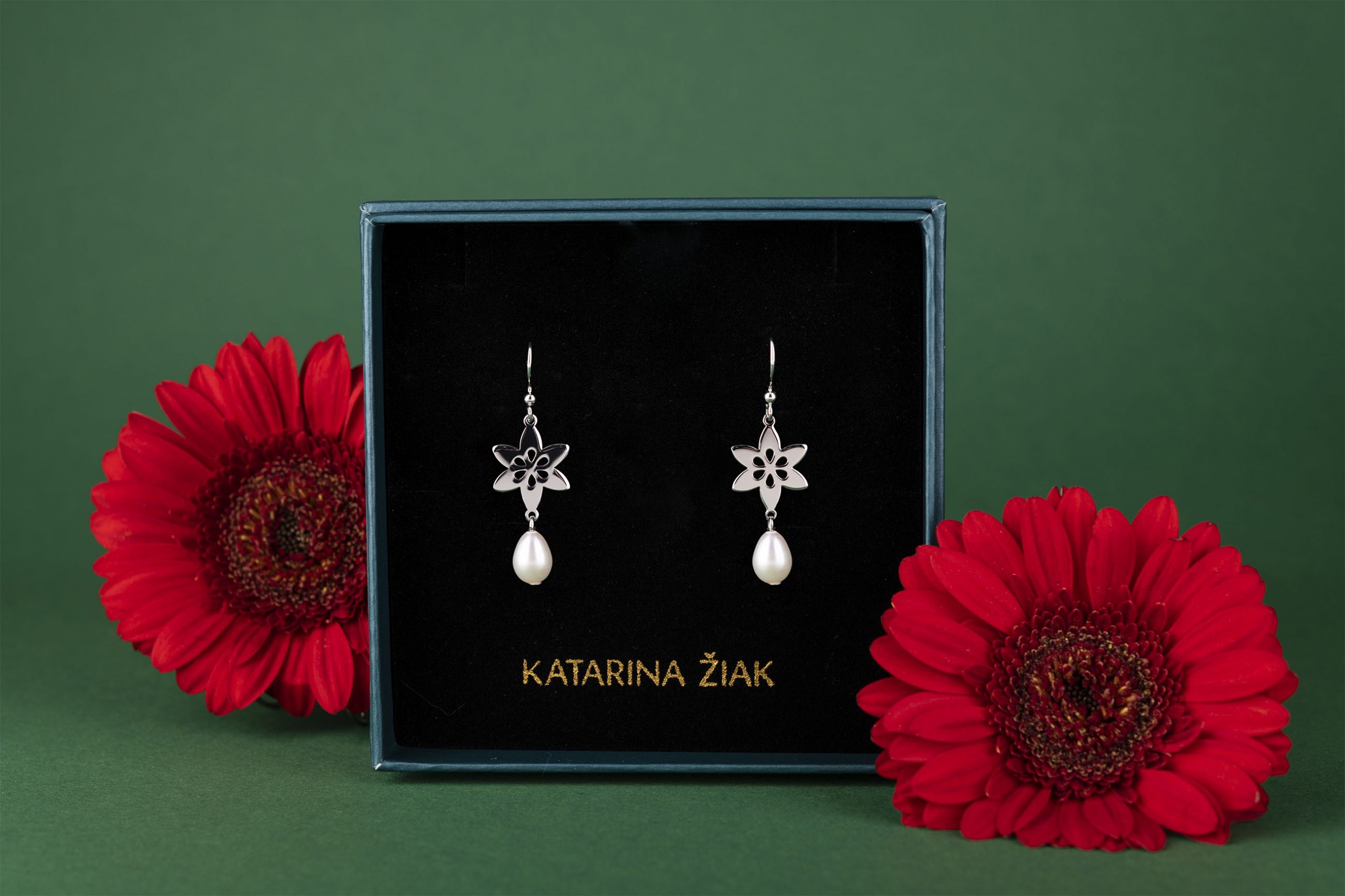 Náušnice klematis 6 - perly slzy