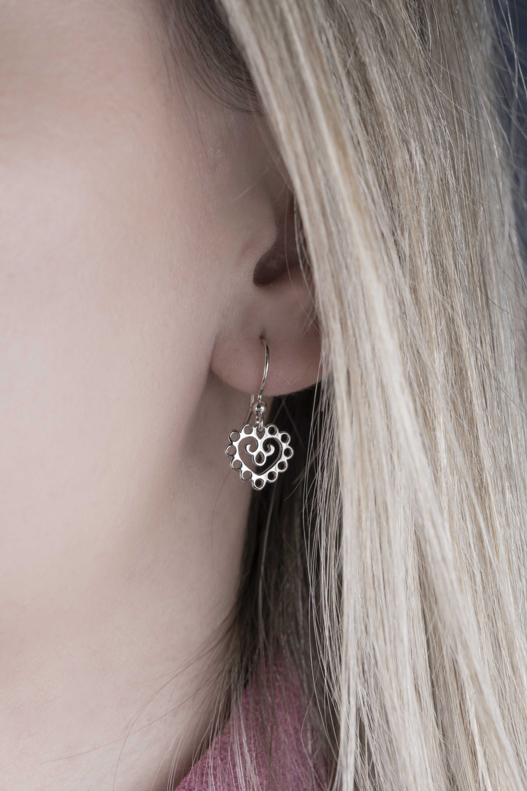 Náušnice srdiečko mini + háčik