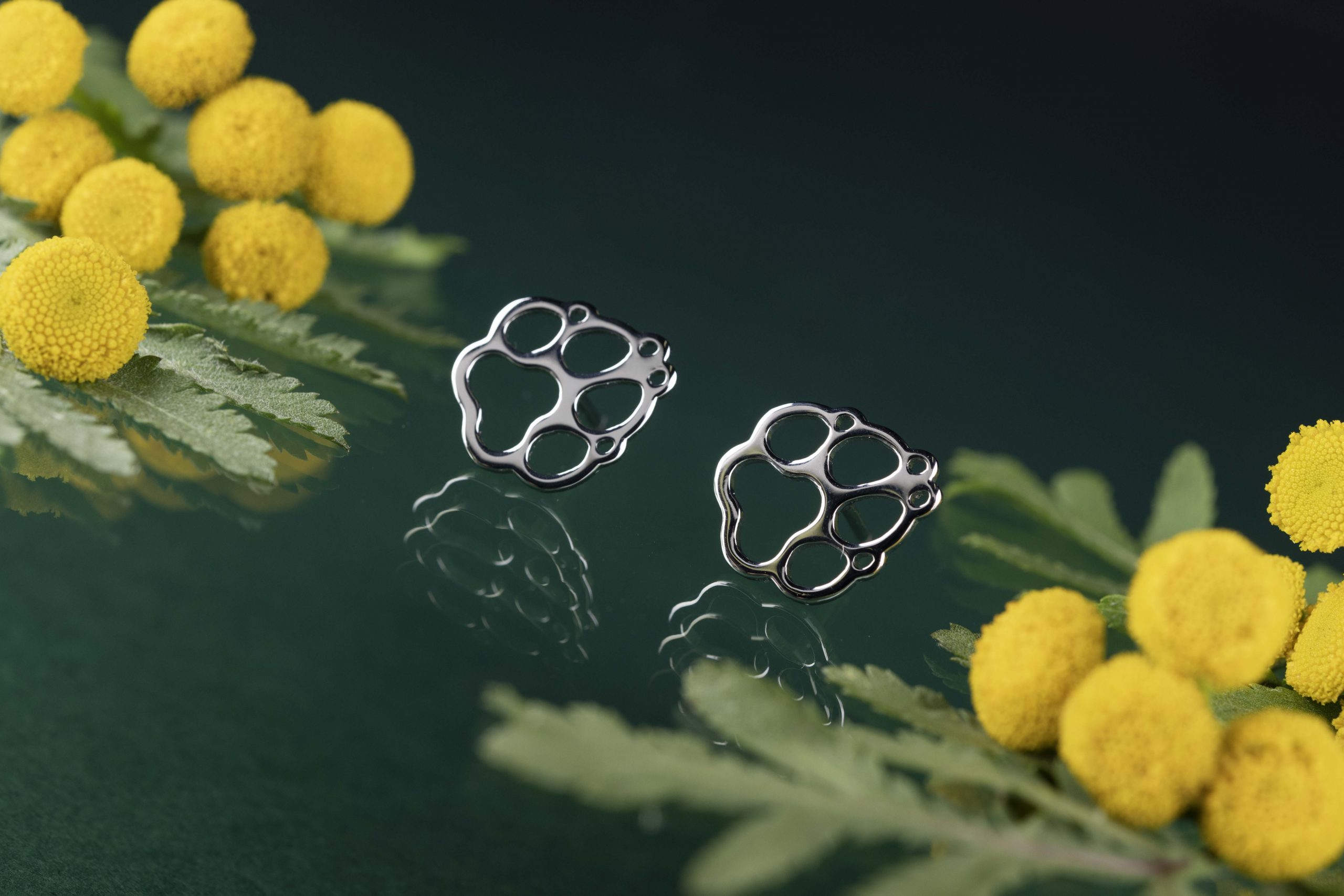 Napichovacie náušnice Labka pes Cami