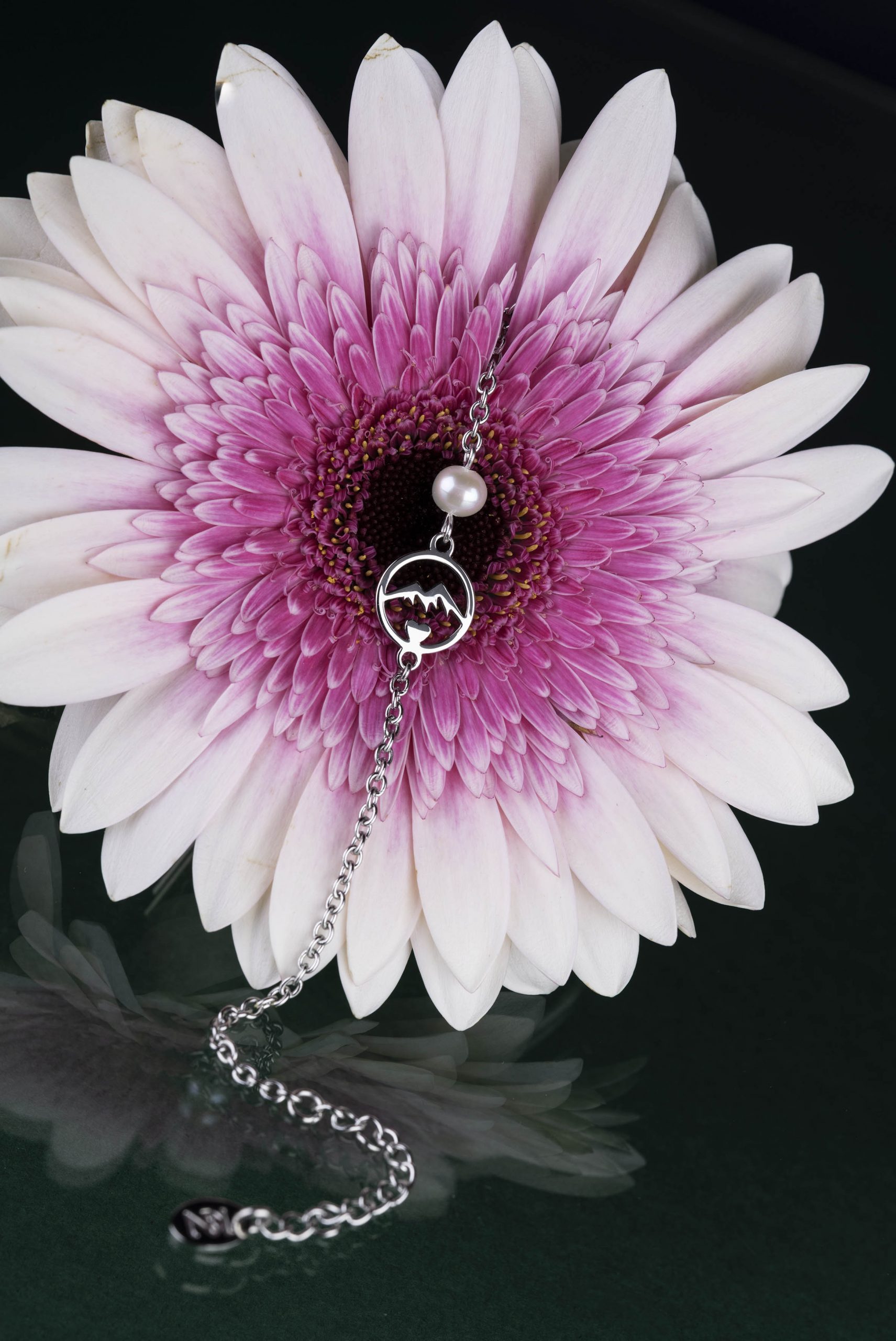 Náramok hory kruh 2 mini – retiazka + perla