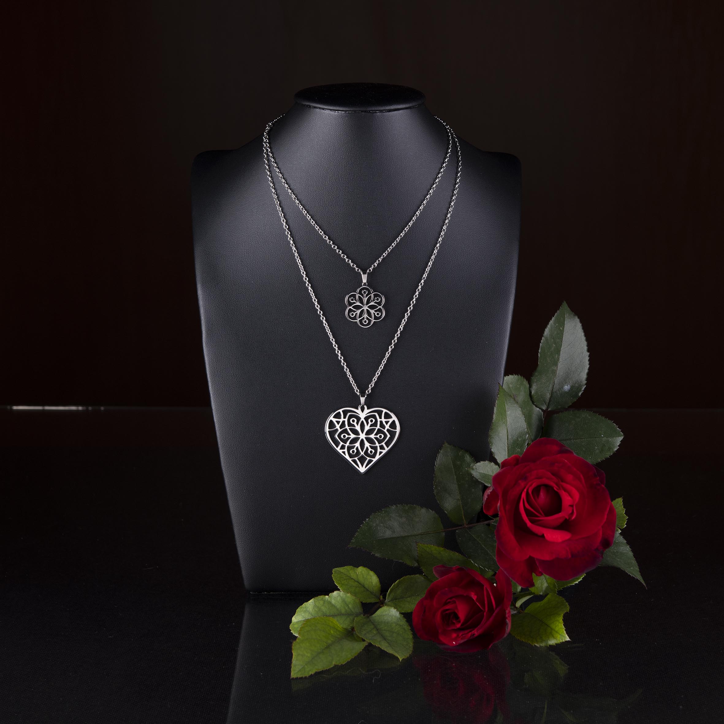 Dvojradový náhrdelník Kvet života - srdce