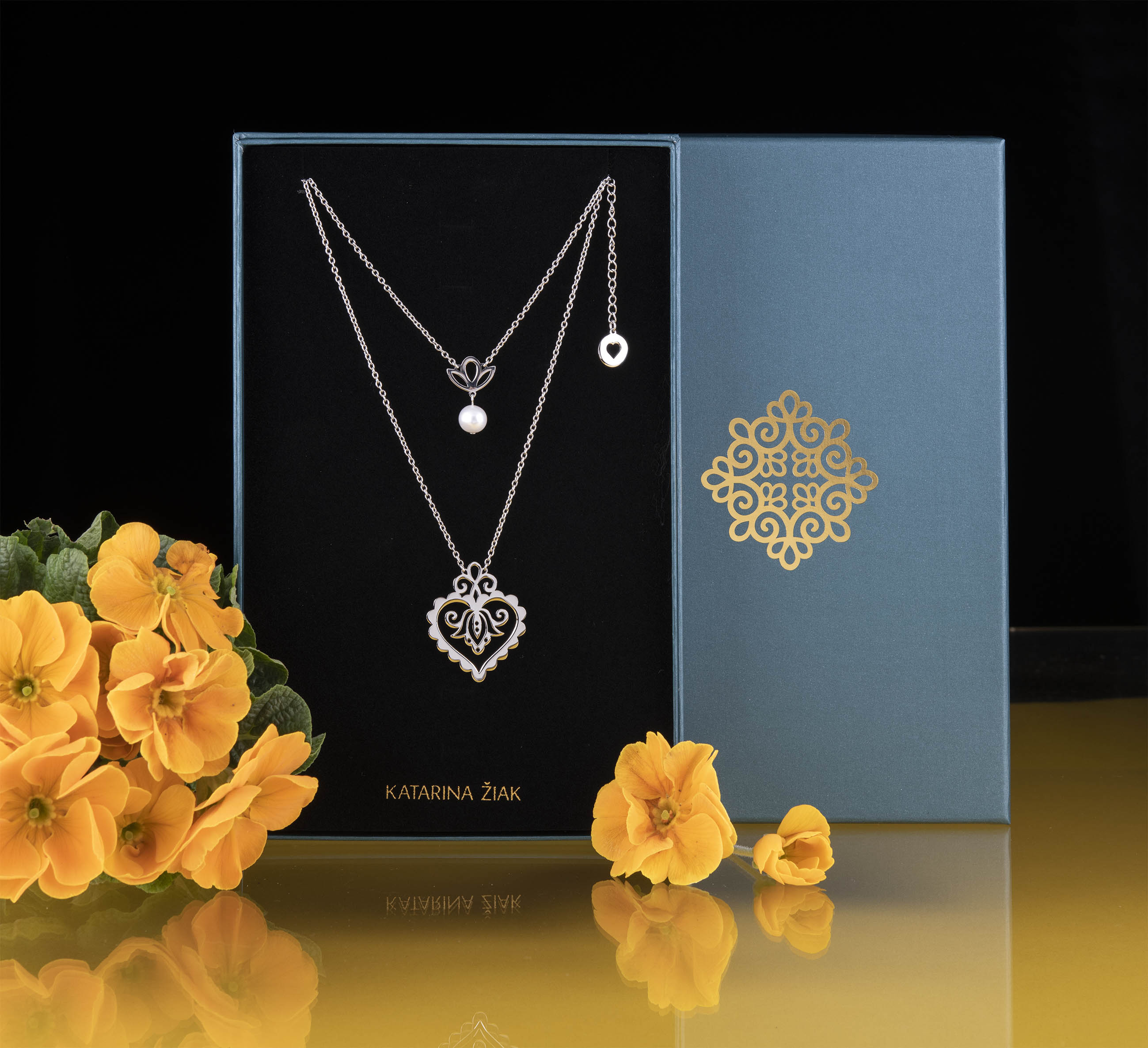 Dvojradový náhrdelník Cíferské srdce