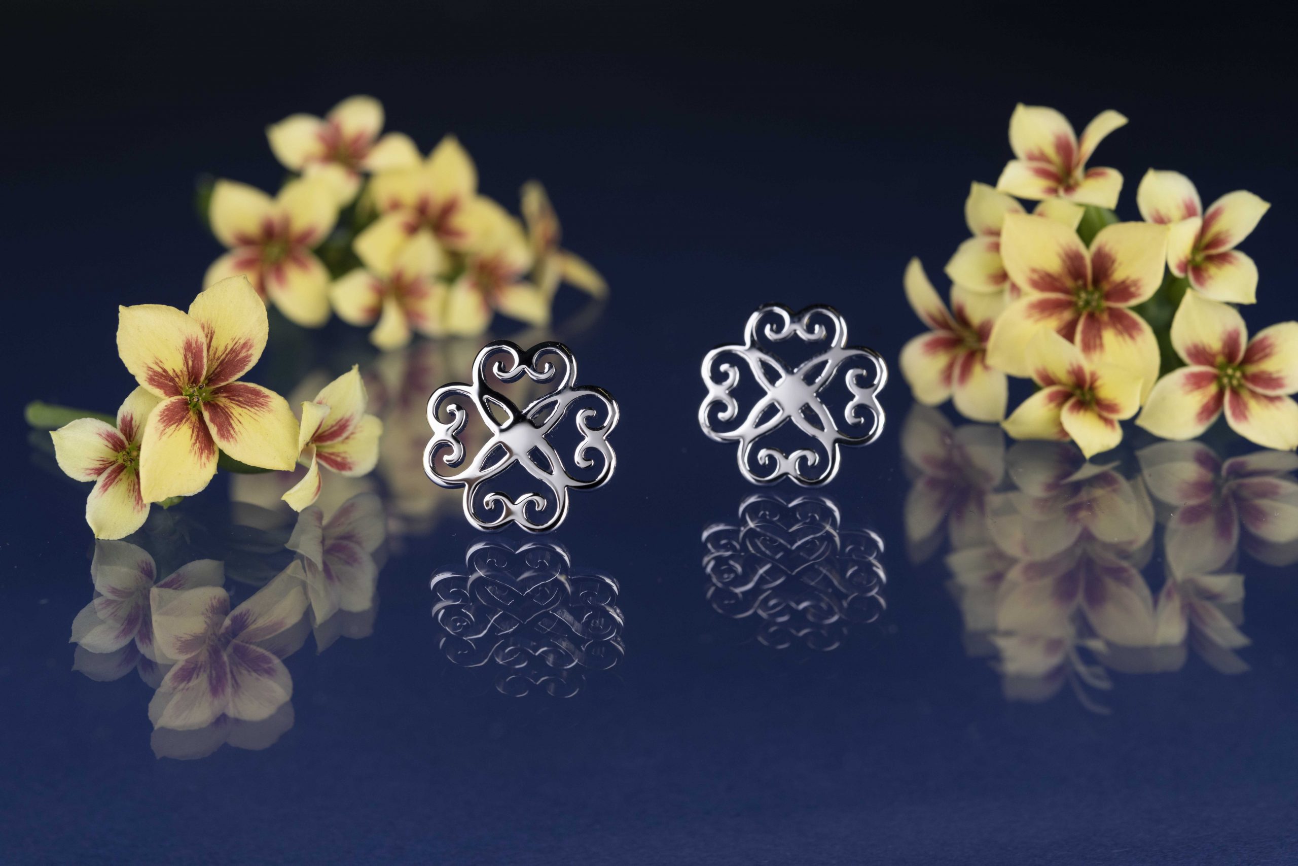 Napichovacie náušnice - štvorlístky čipka SymBBolika