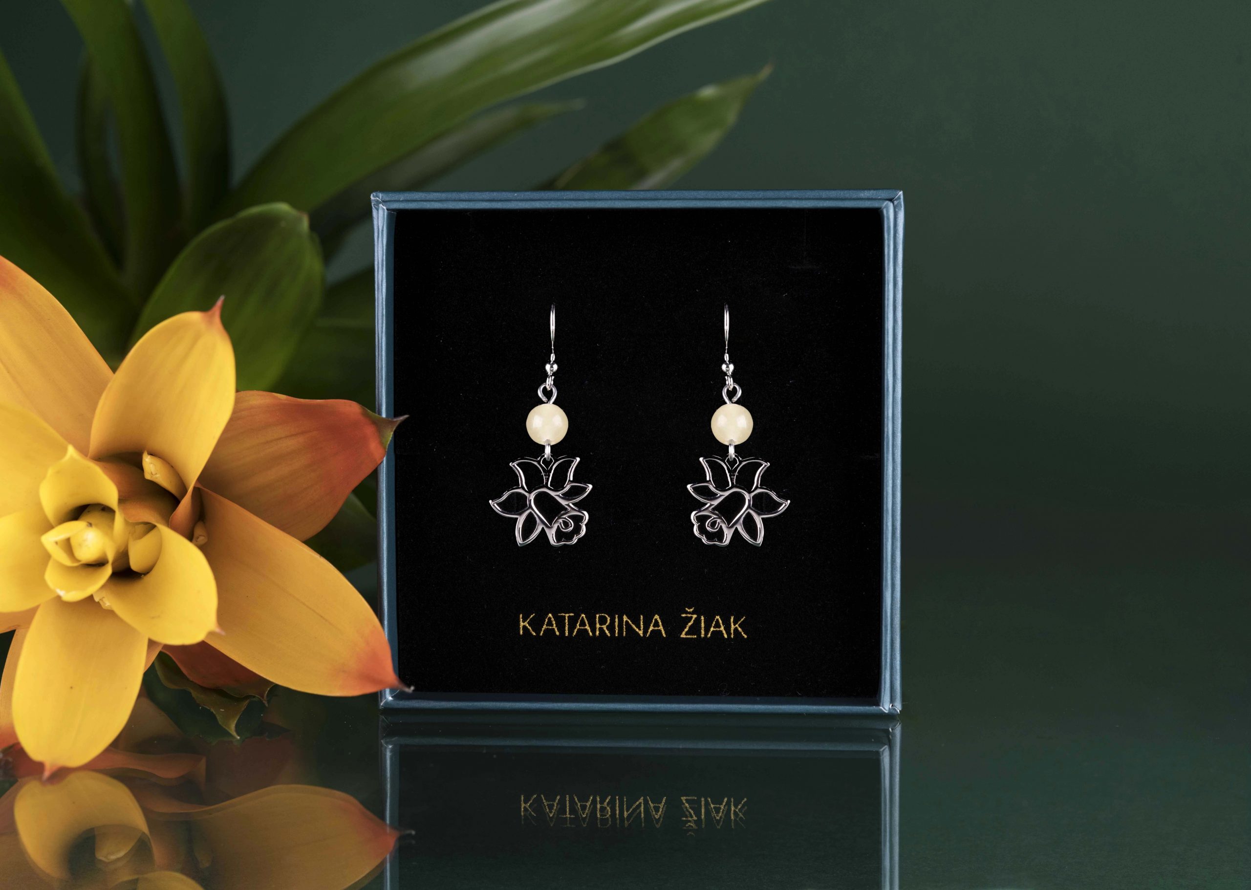 Náušnice narcis 1 +kalcit