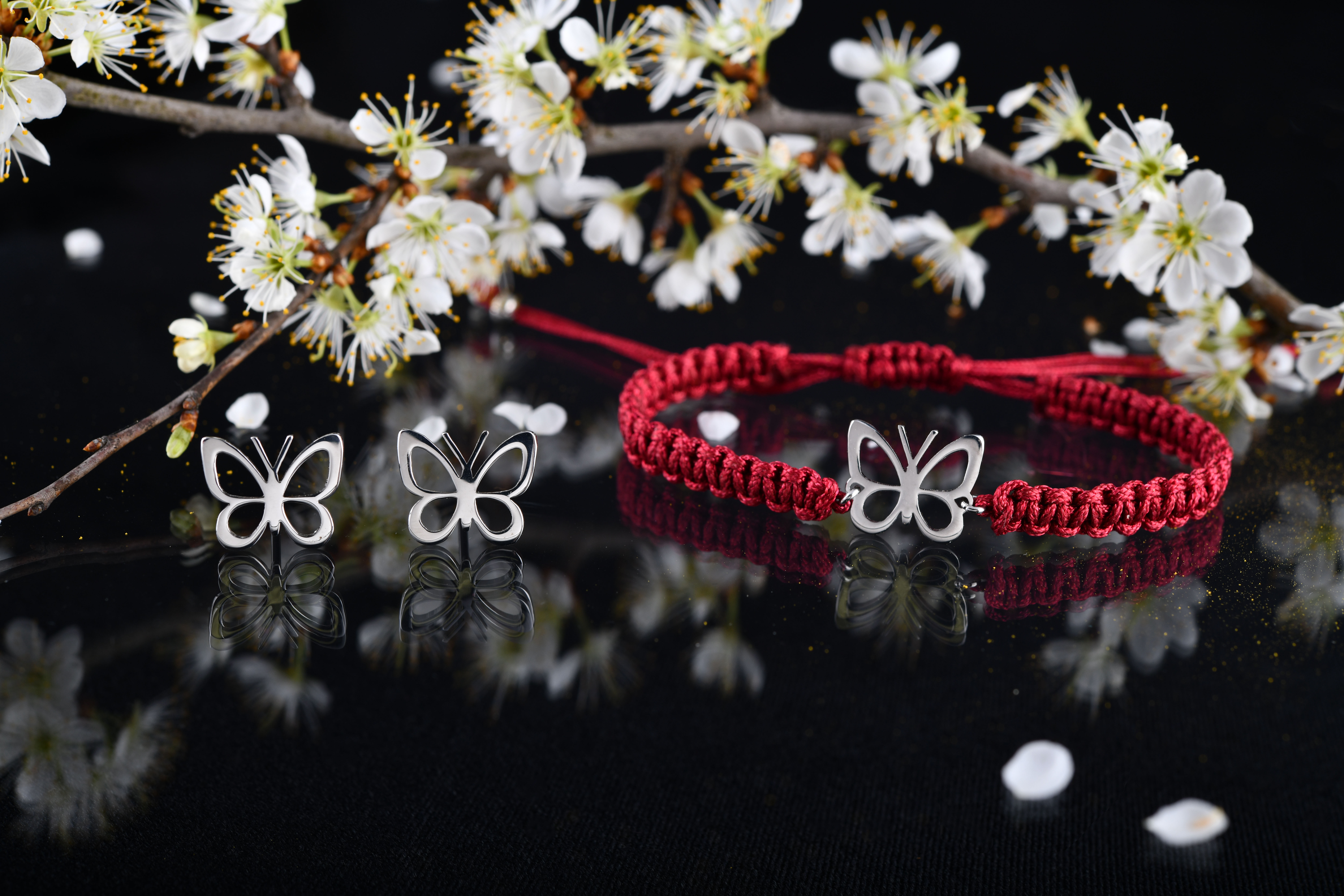 Napichovacie náušnice motýlik - Modráčik