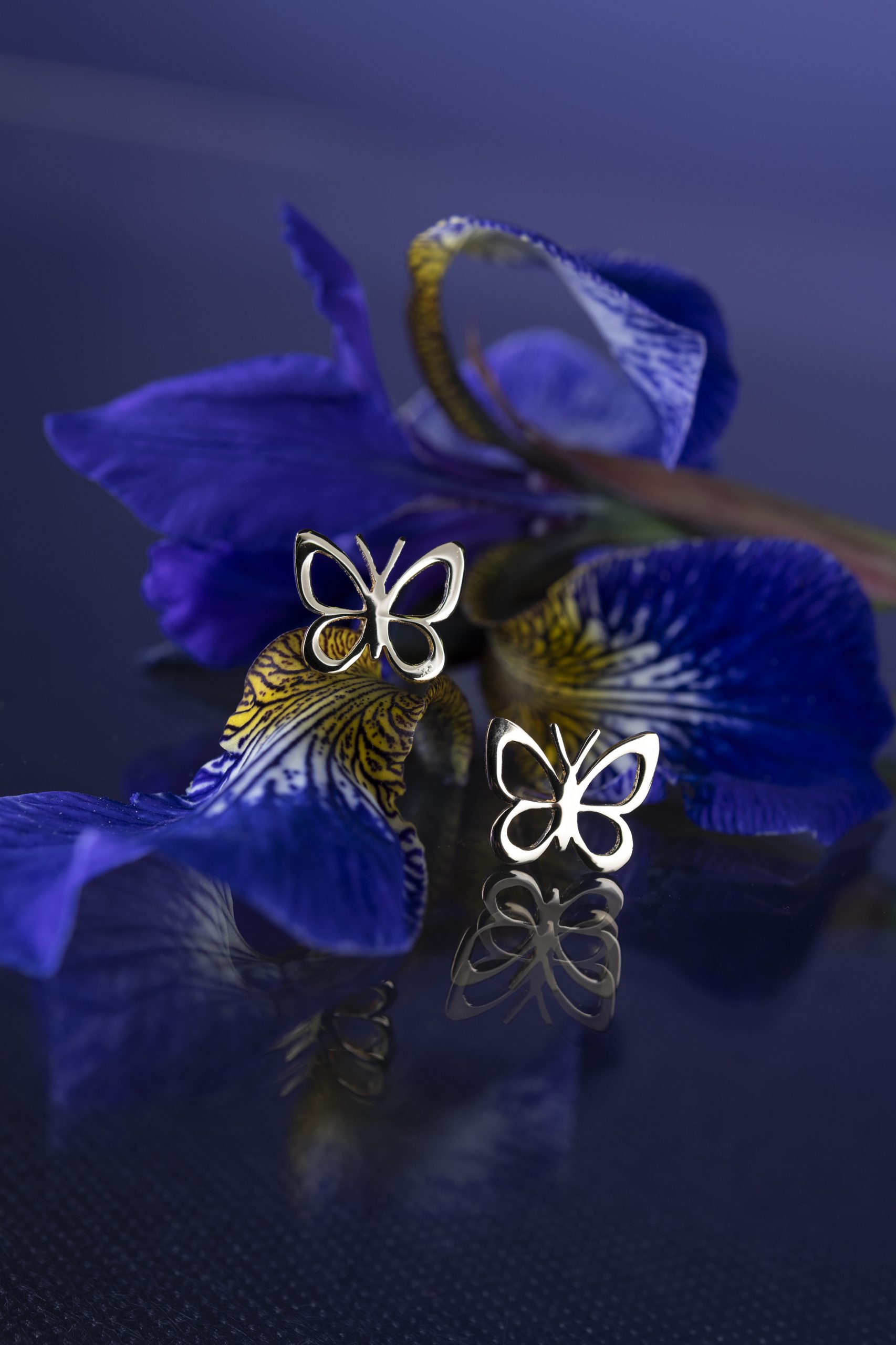 Napichovacie náušnice motýlik - Modráčik