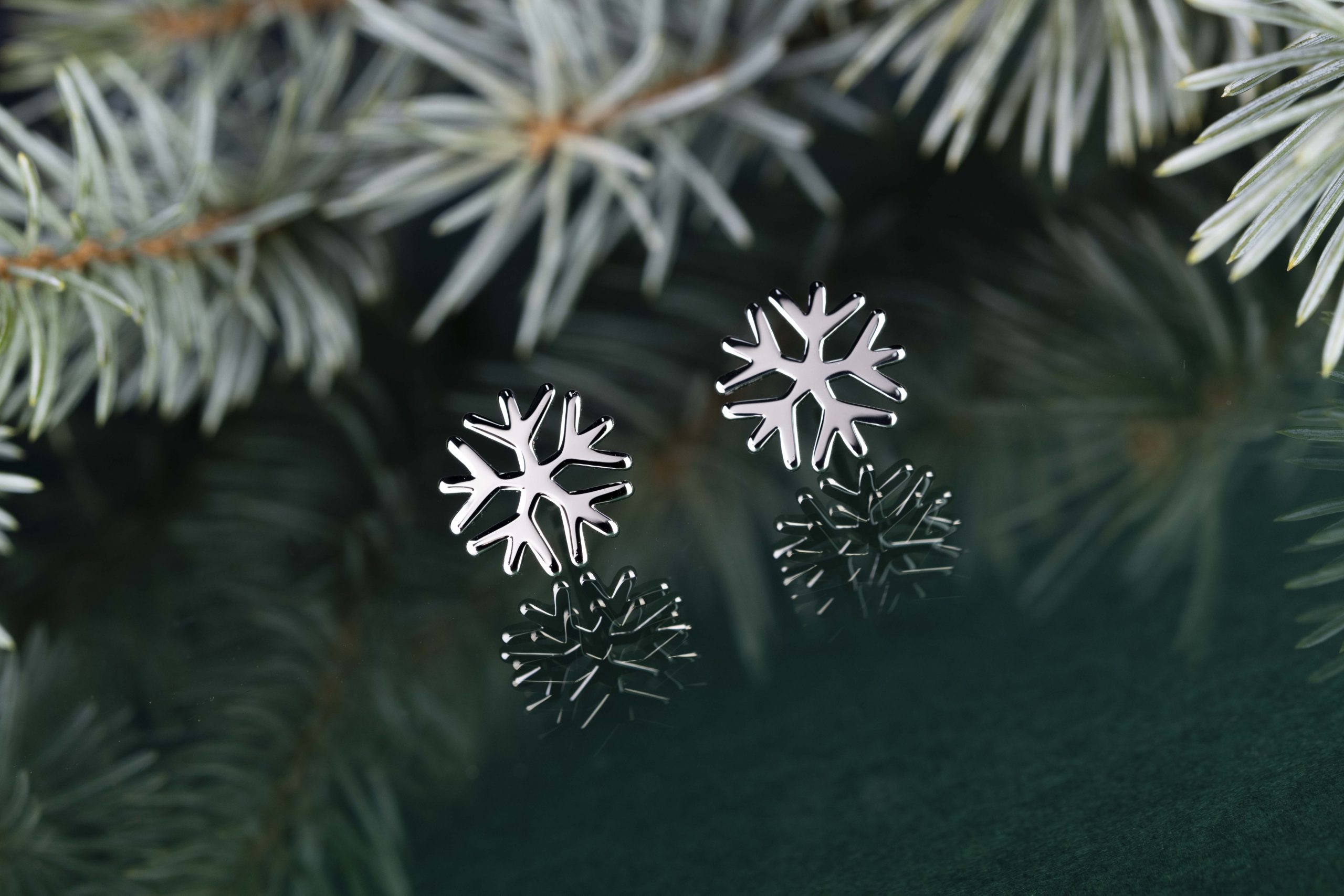 Napichovacie náušnice - snehové vločky 1