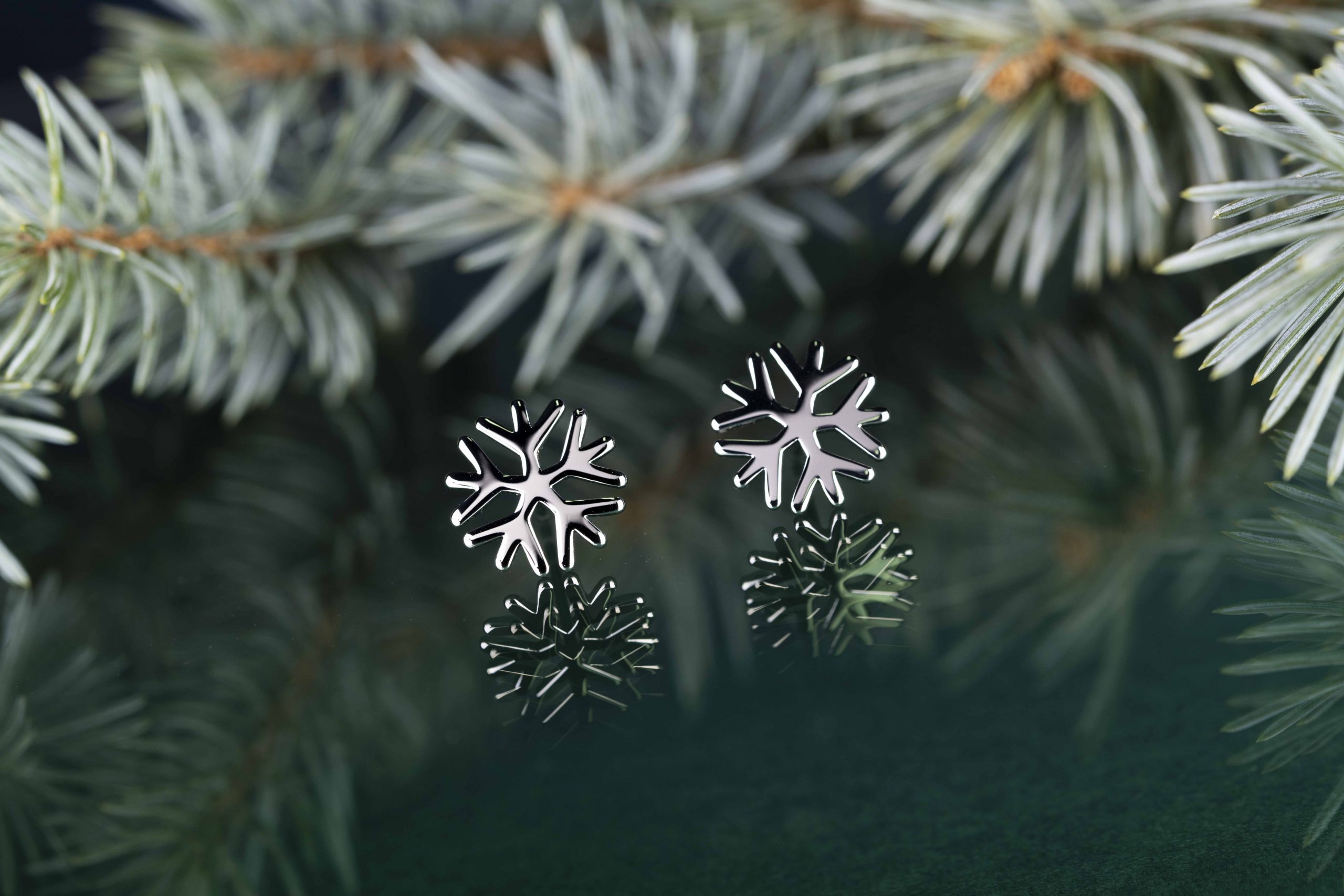 Napichovacie náušnice - snehové vločky 1