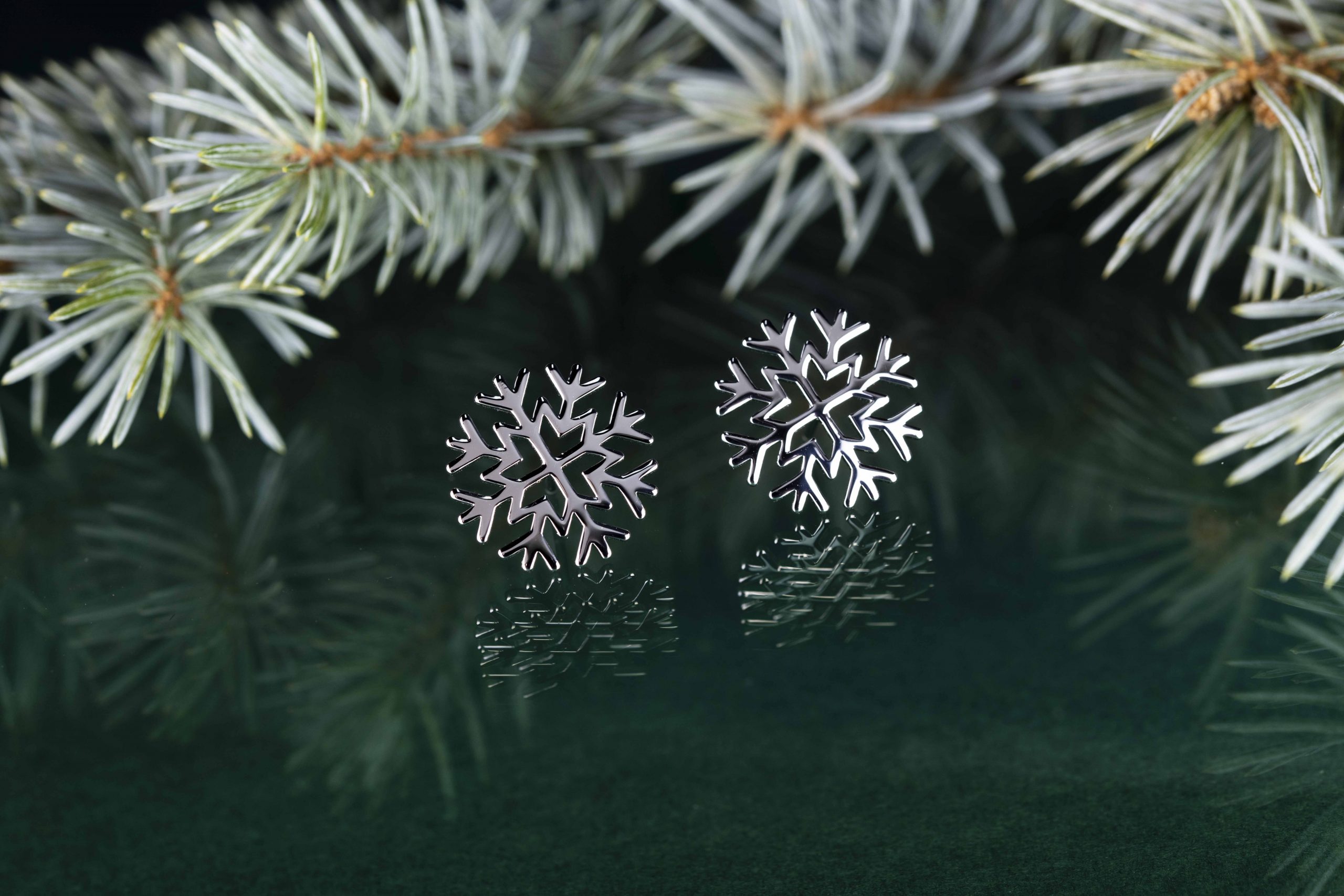 Napichovacie náušnice - snehové vločky 2