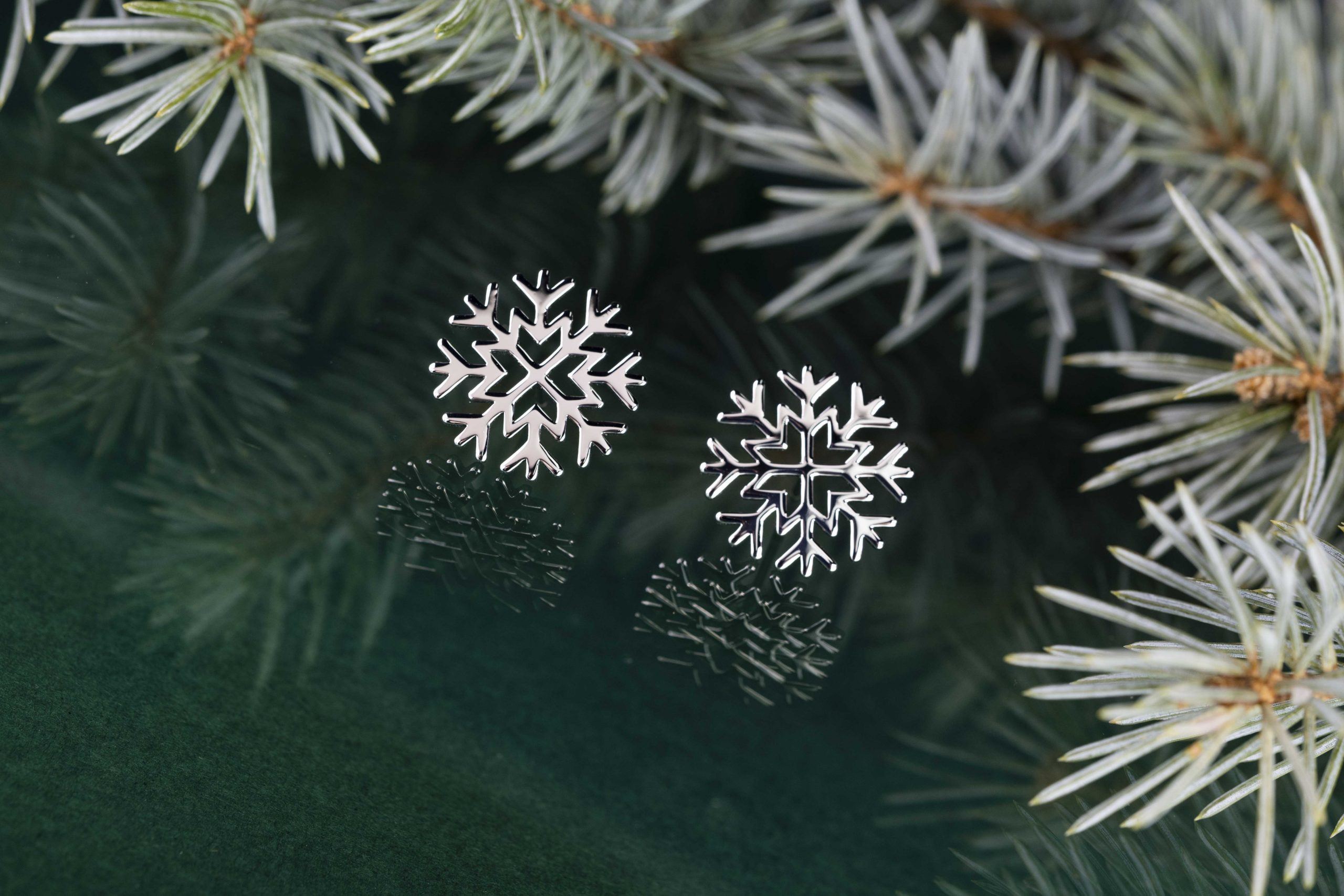 Napichovacie náušnice - snehové vločky 2