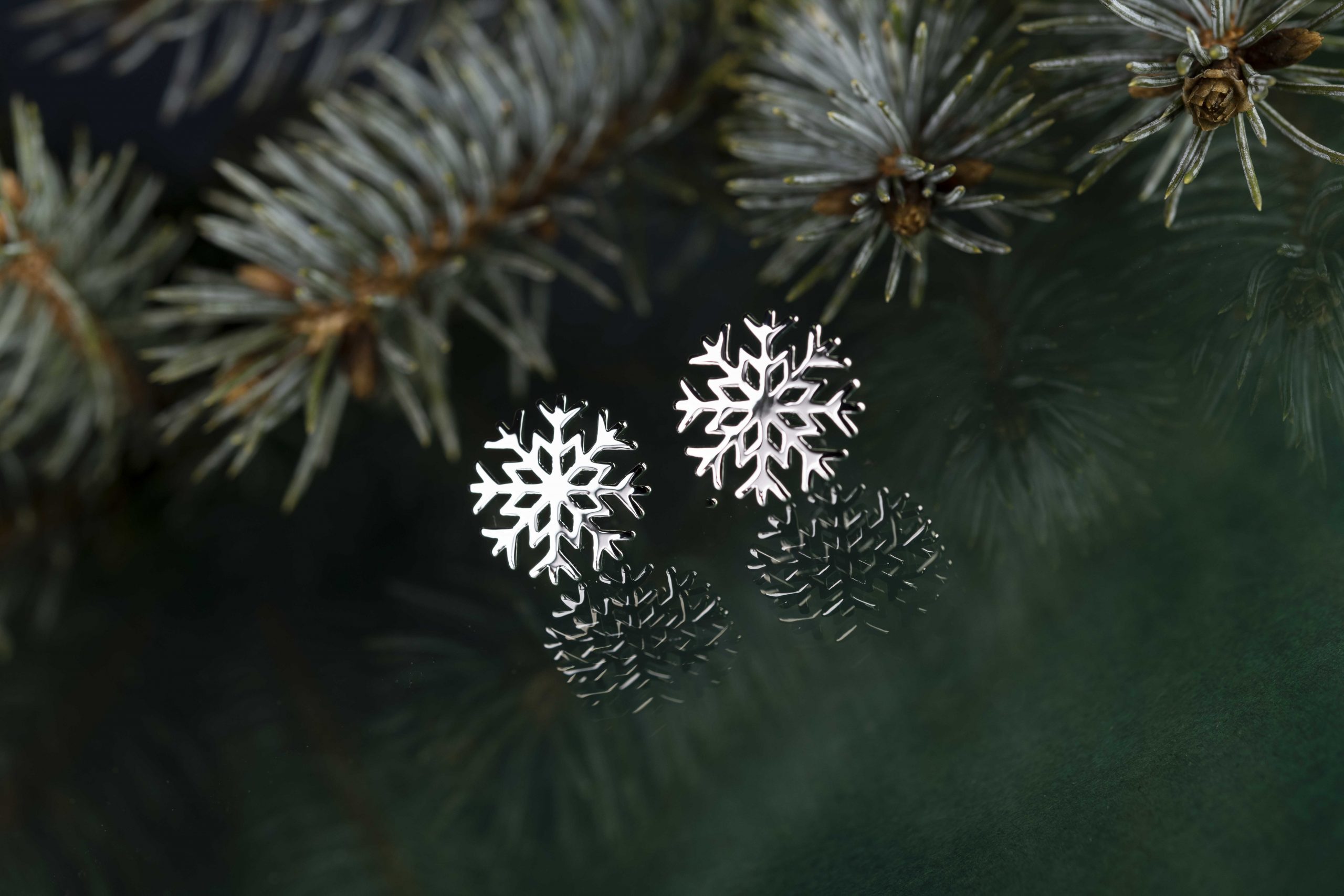 Napichovacie náušnice - snehové vločky 3