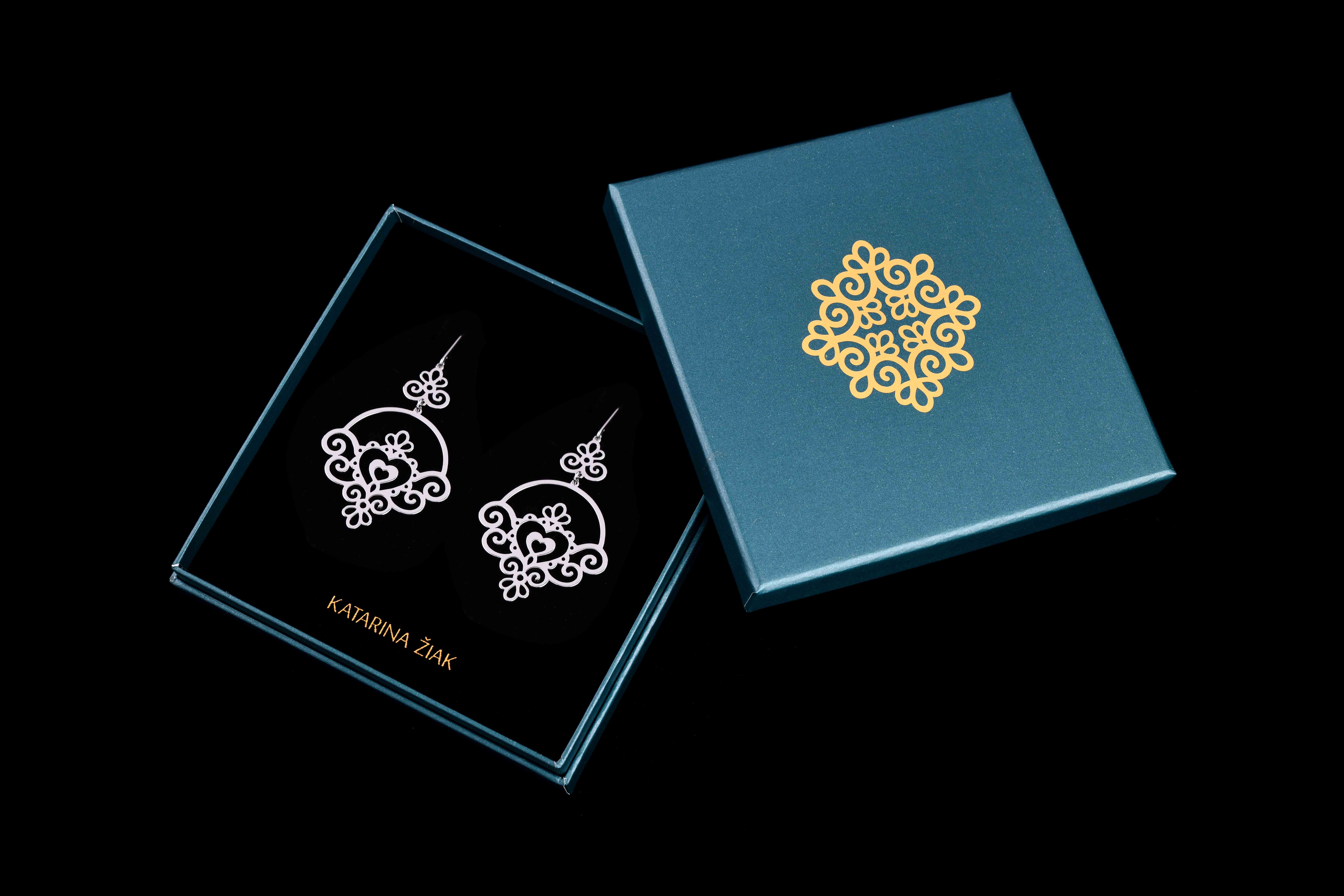 Náušnice Ornamentika - srdiečka 2