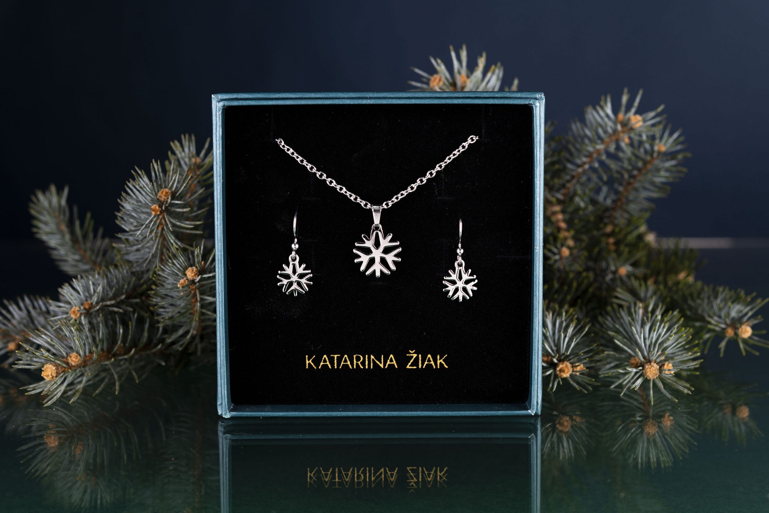 Set - snehové vločky 1 mini - náušnice + prívesok