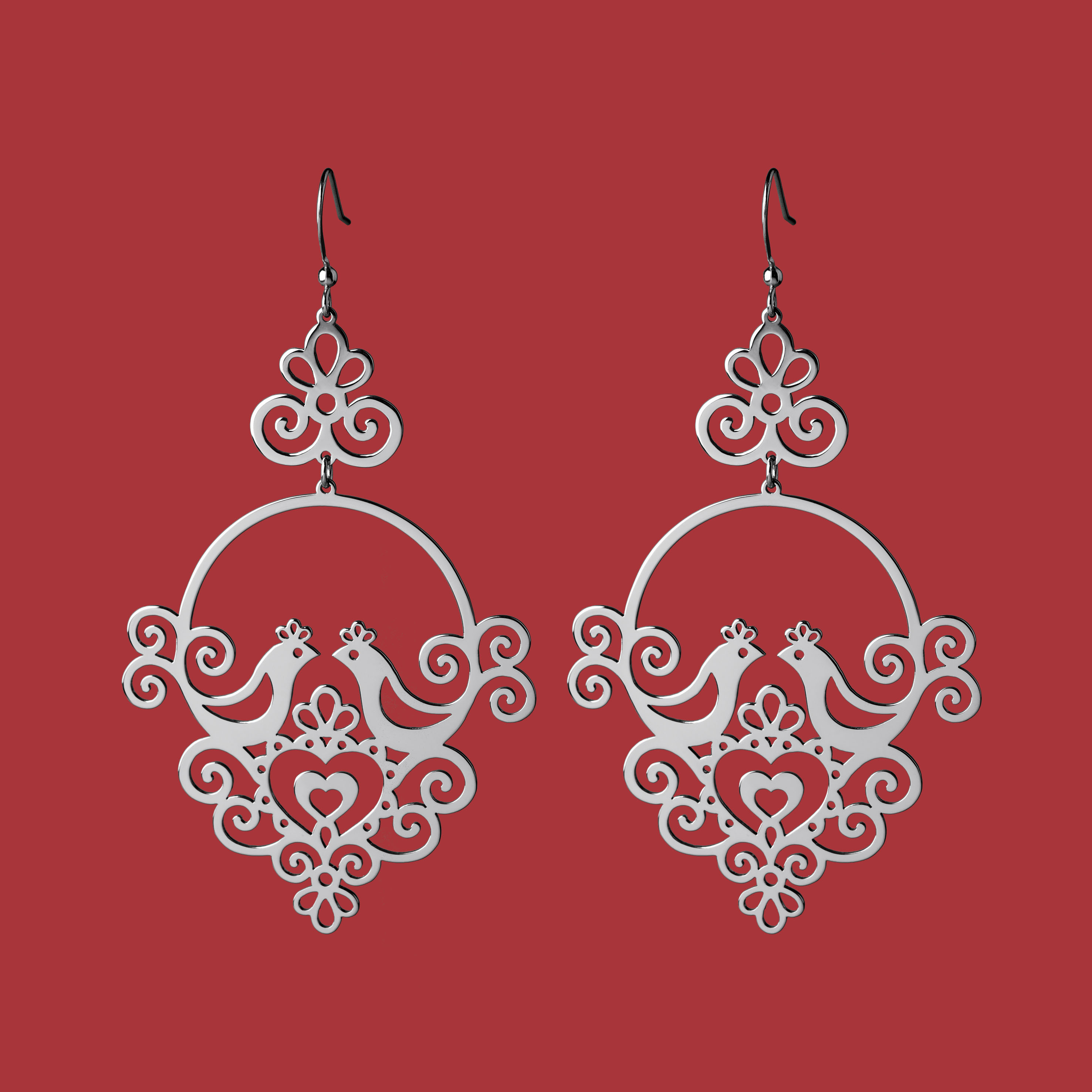 Náušnice Ornamentika - holubice