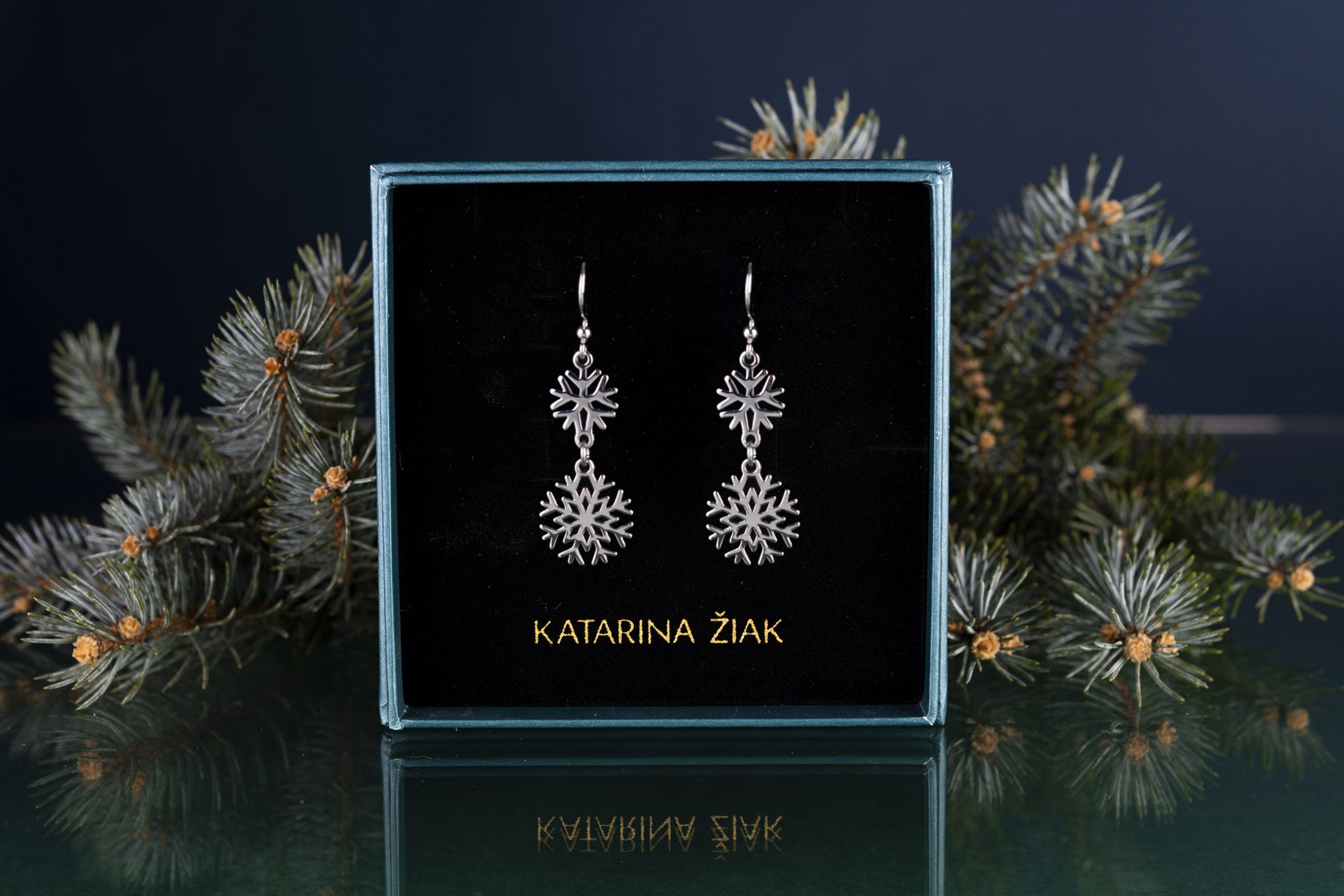 Náušnice snehová vločka - skladané 1