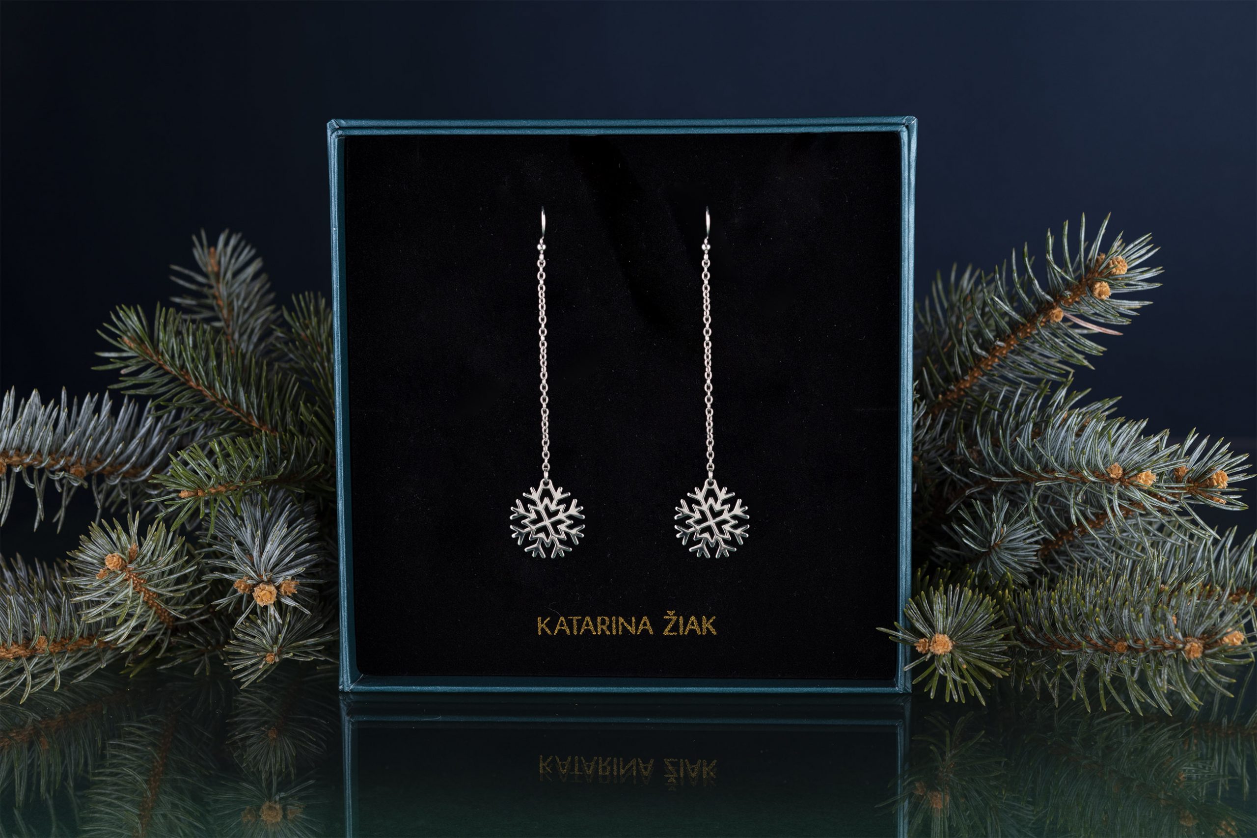 Náušnice snehová vločka 2 mini - dlhé