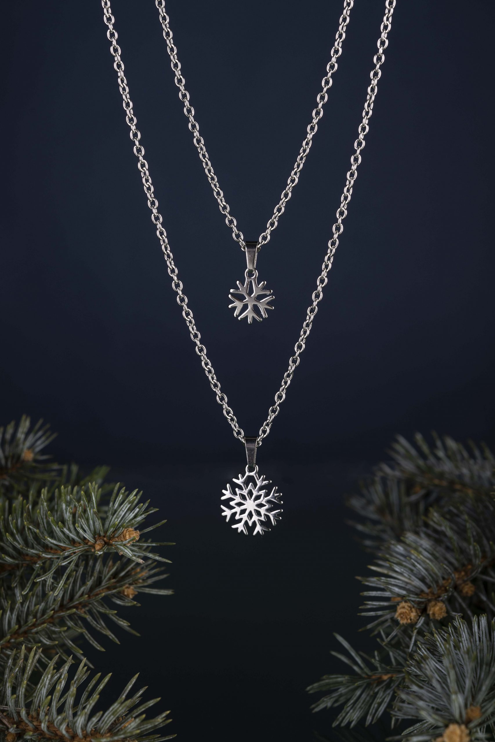 Dvojradový náhrdelník snehové vločky 1 mini