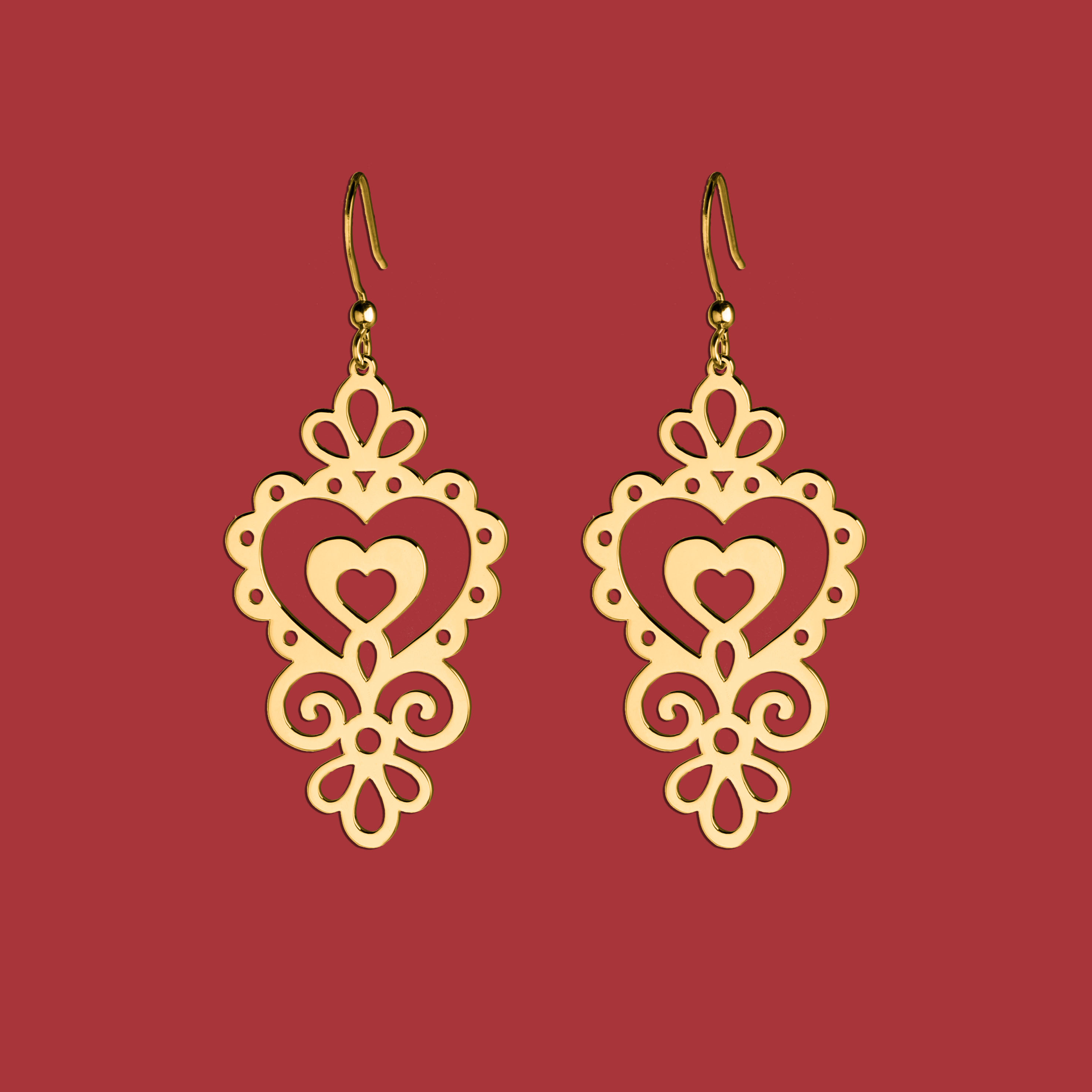 Náušnice Ornamentika - srdiečka 1