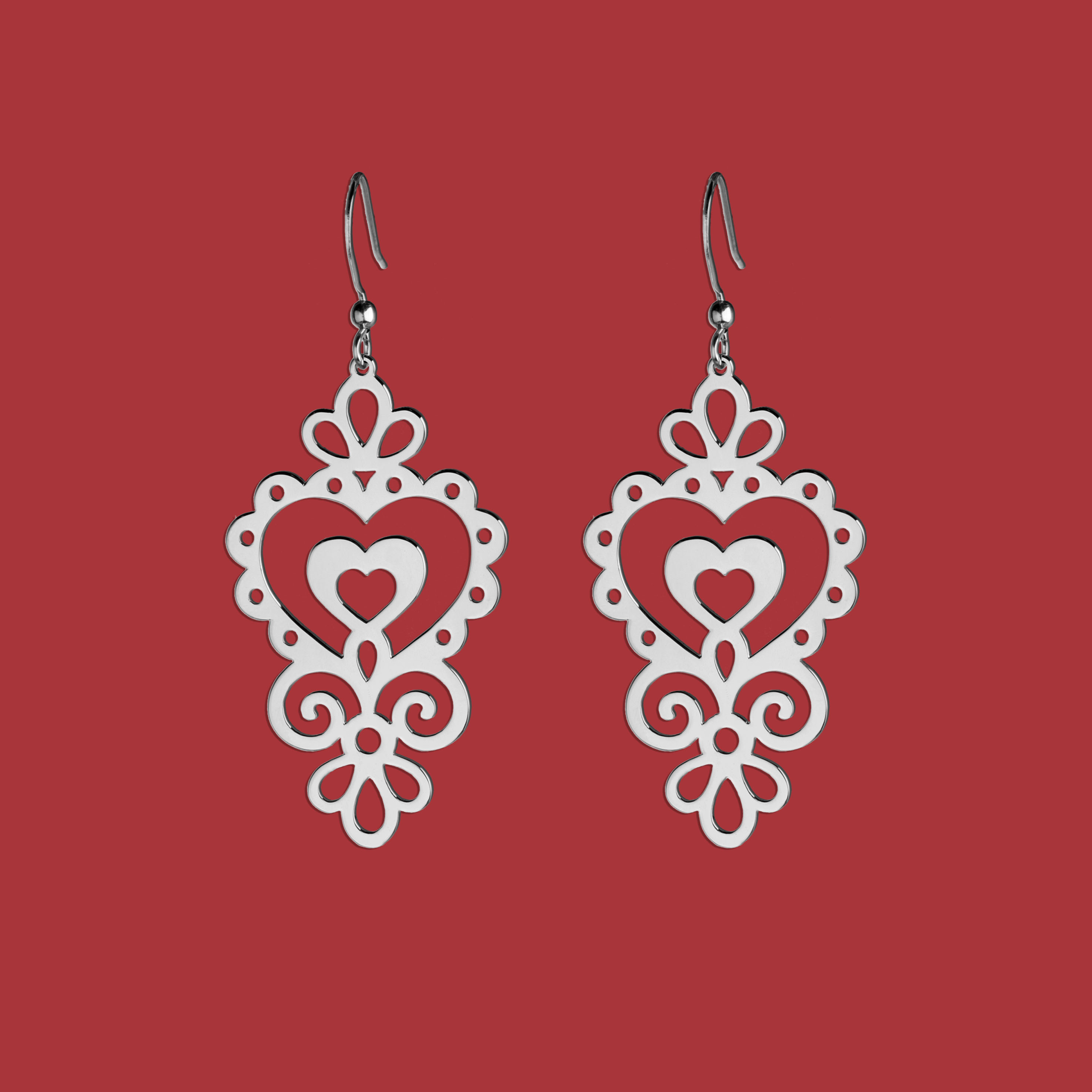 Náušnice Ornamentika - srdiečka 1