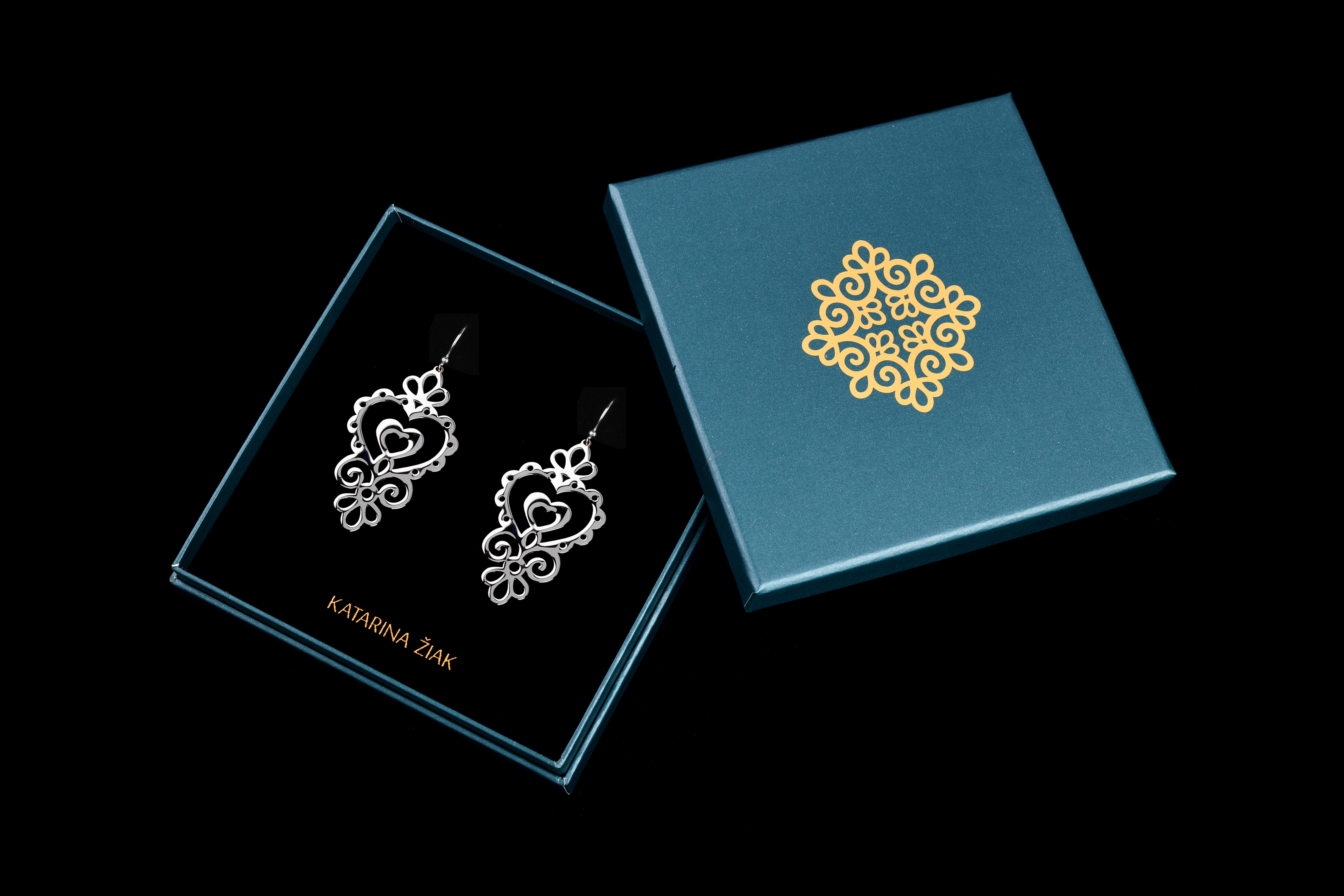 Náušnice Ornamentika - srdiečka 1