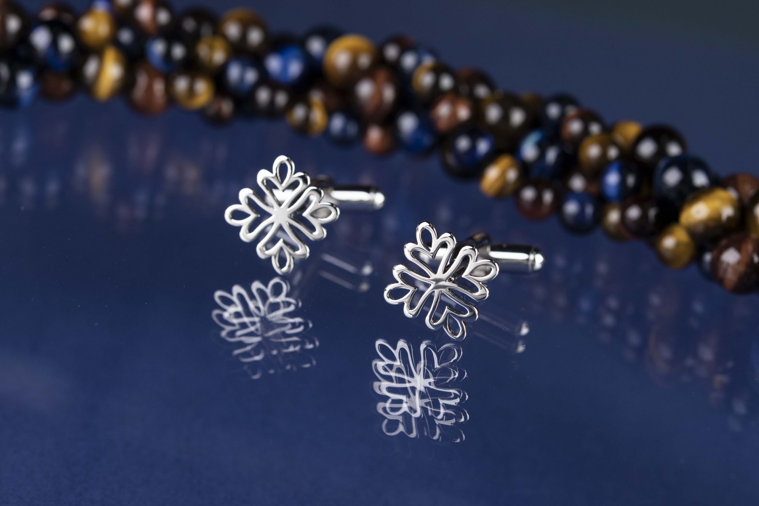 Trakovice kvietok 3 - manžetové gombíky