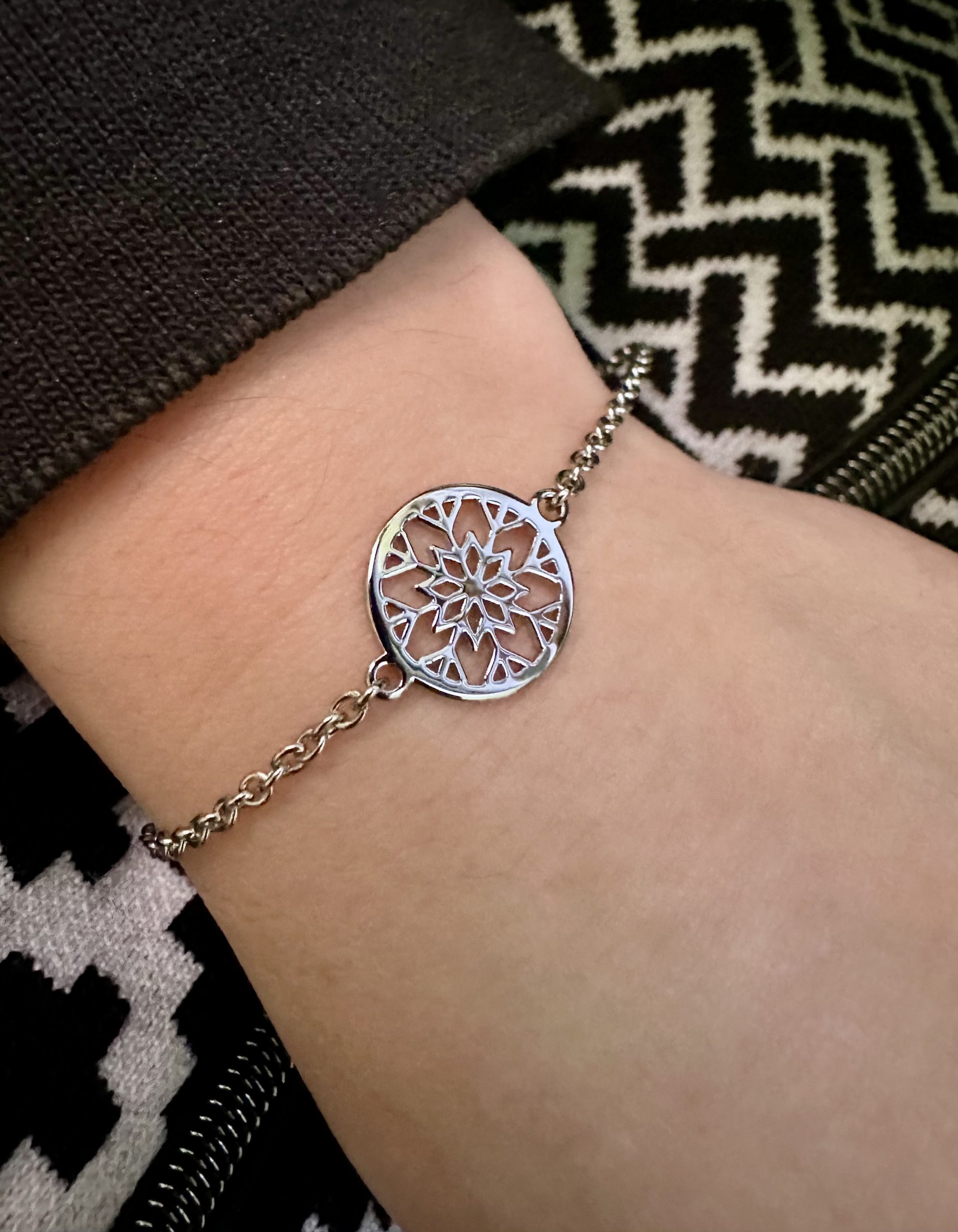 Náramok vločka kruh mini 1 – retiazka