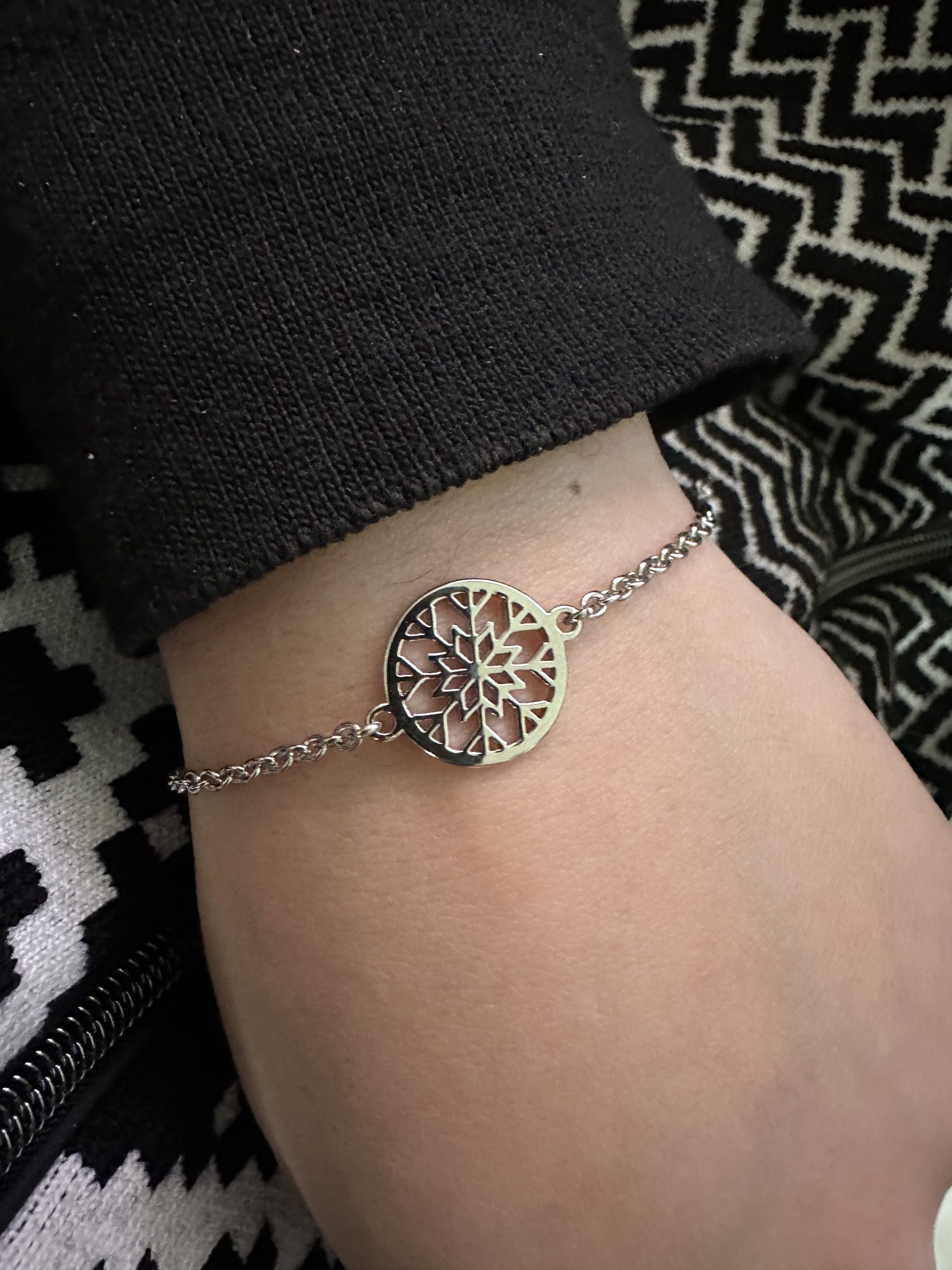 Náramok vločka kruh mini 1 – retiazka