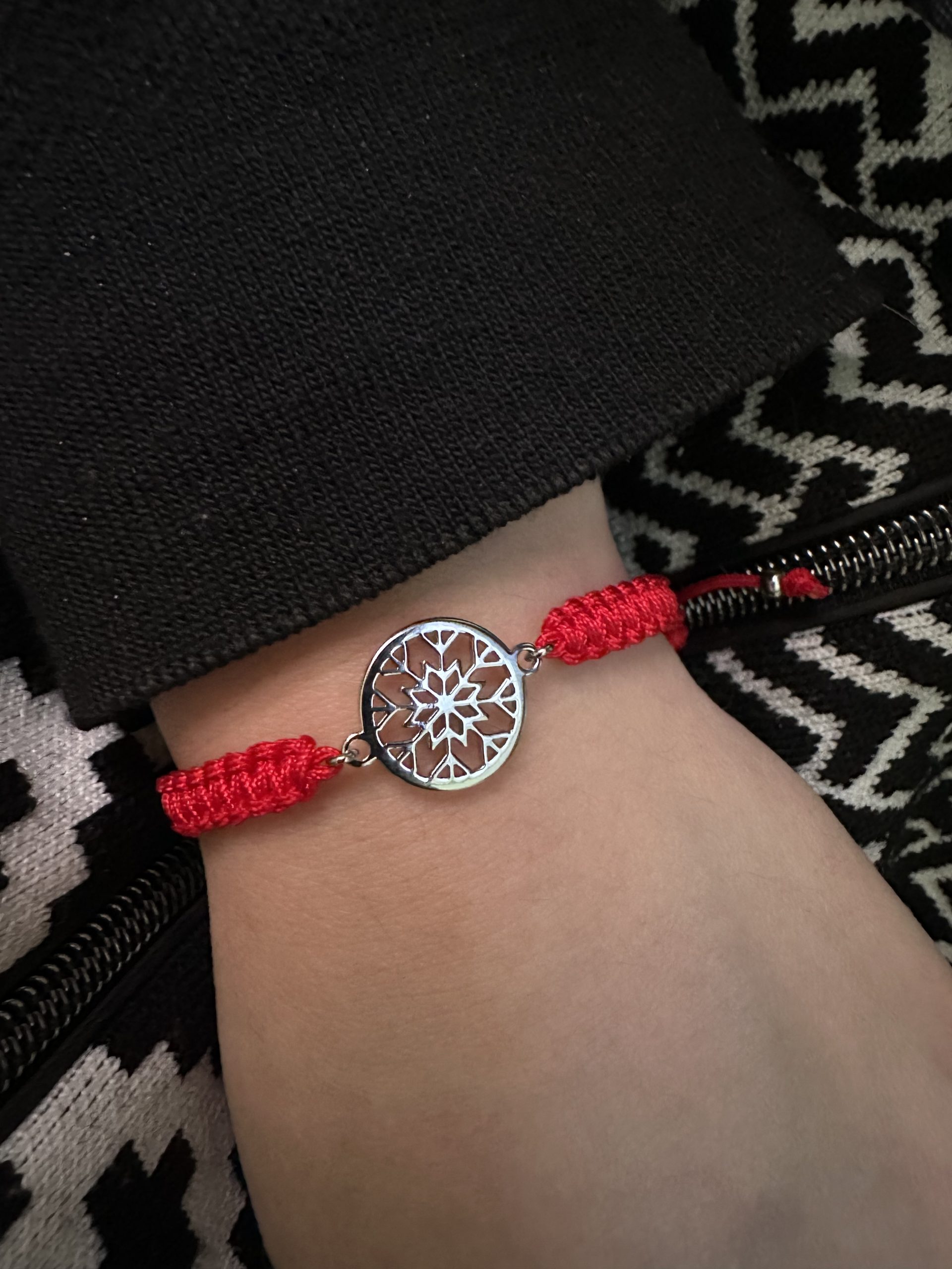 Náramok -  snehová vločka kruh mini 1 – šnúrka