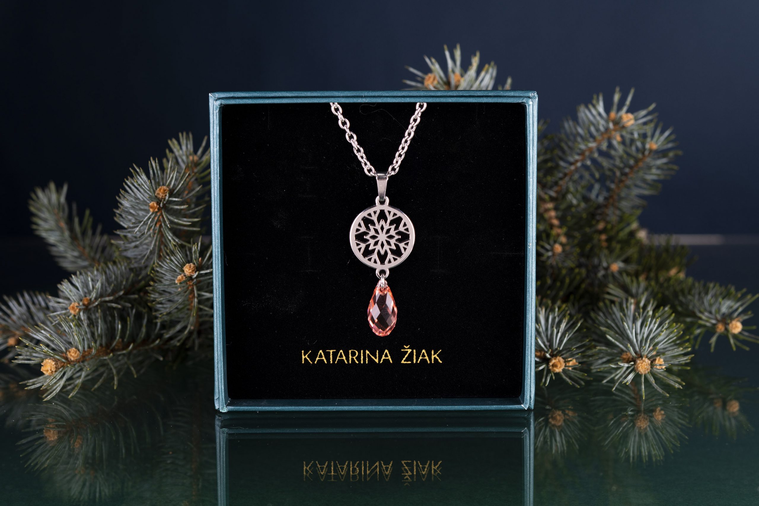 Prívesok snehová vločka kruh mini 1 - swarowski