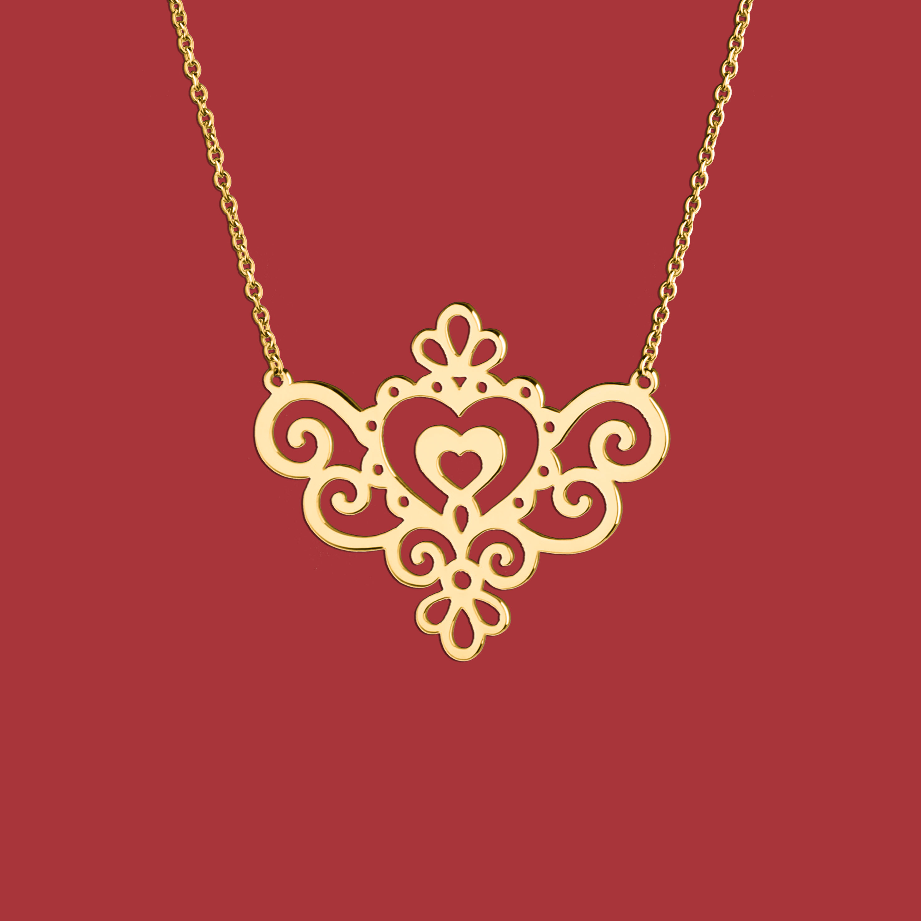 Náhrdelník Ornamentika - srdiečka 2