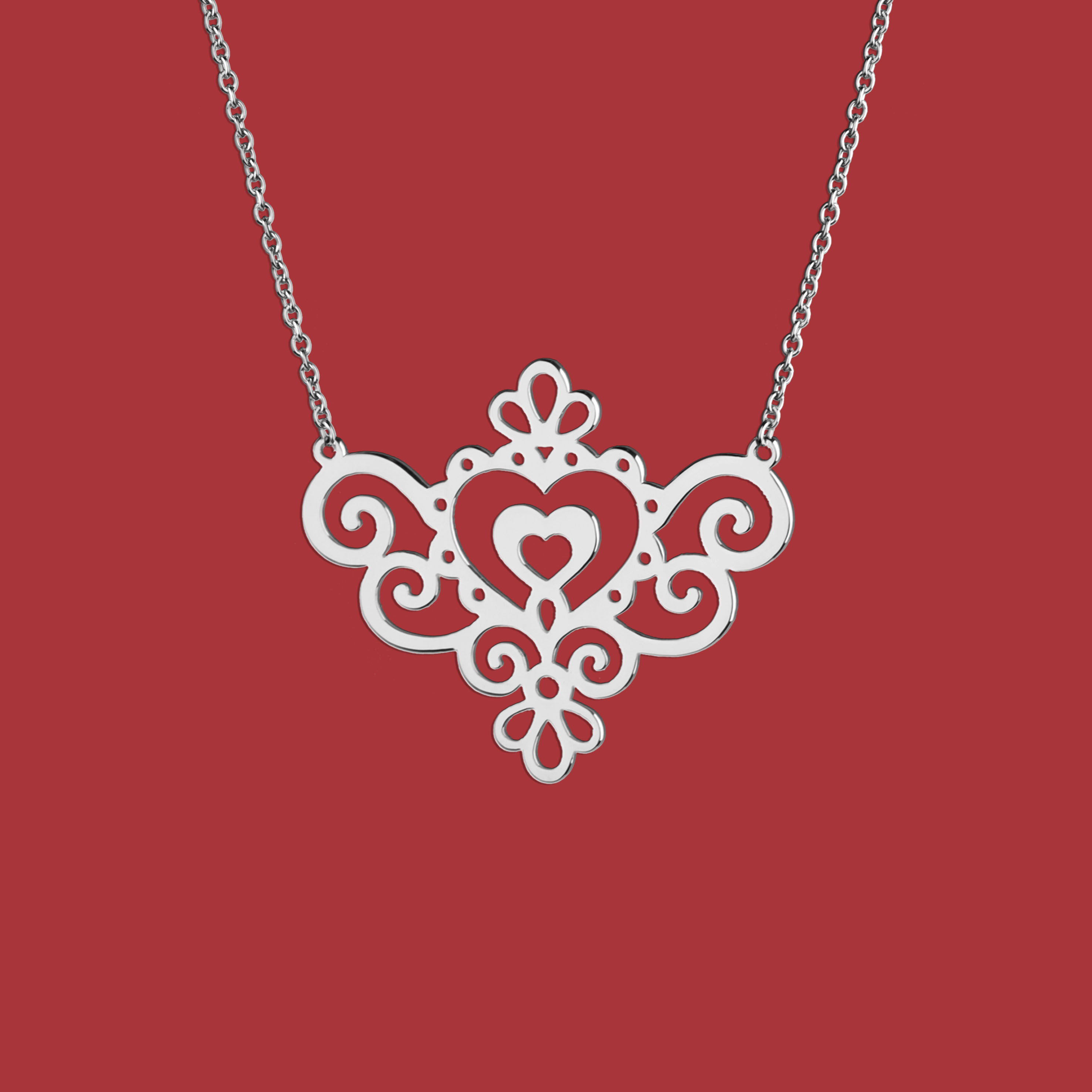 Náhrdelník Ornamentika - srdiečka 2