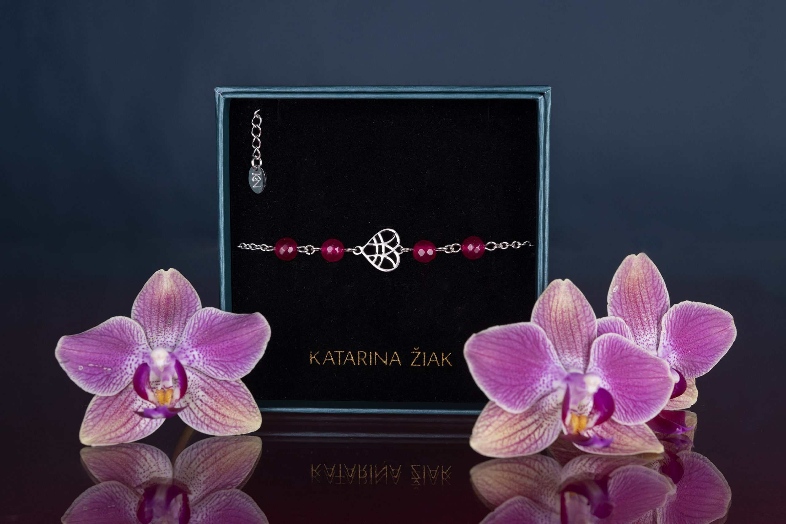 Náramok srdiečko IBA TEBE mini + achát 1