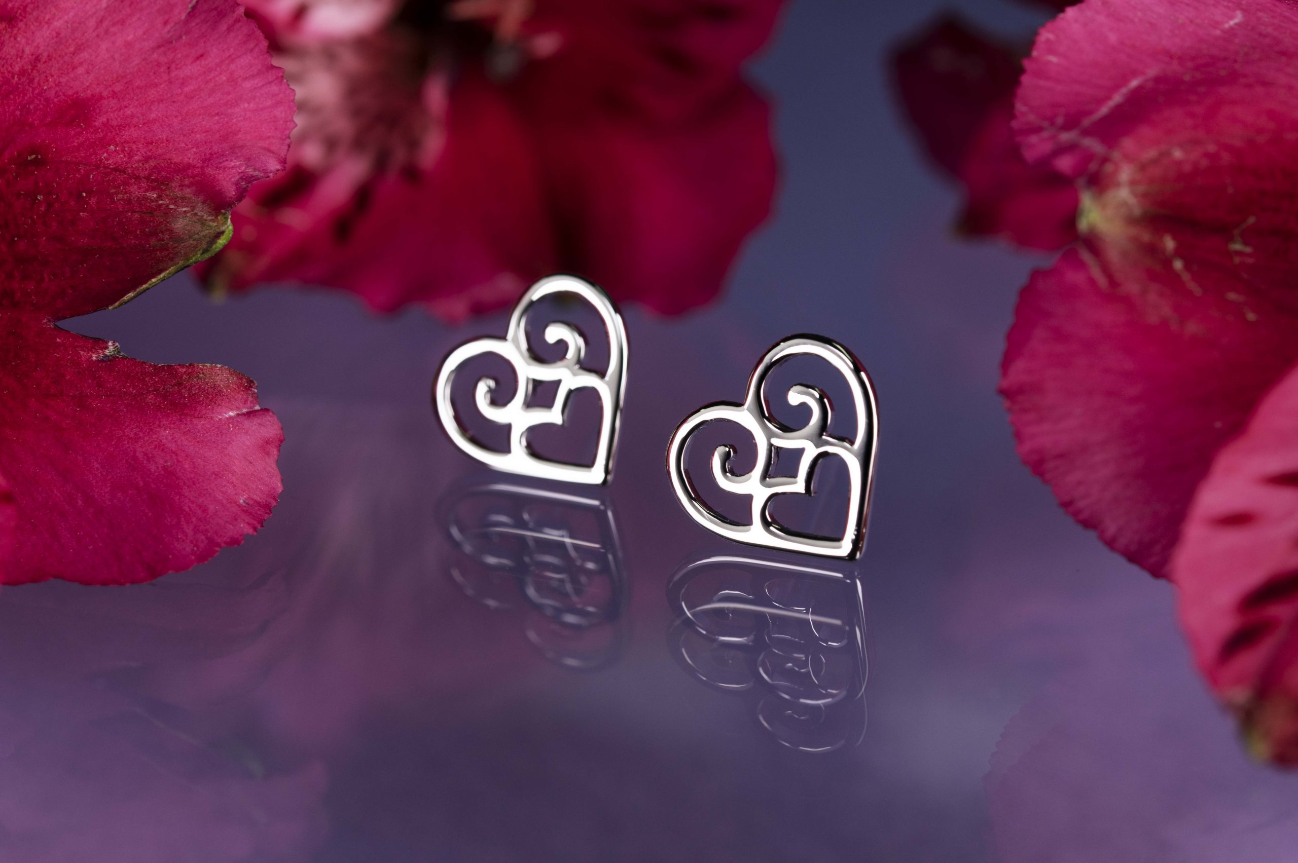 Napichovacie náušnice srdiečko Polomka 2