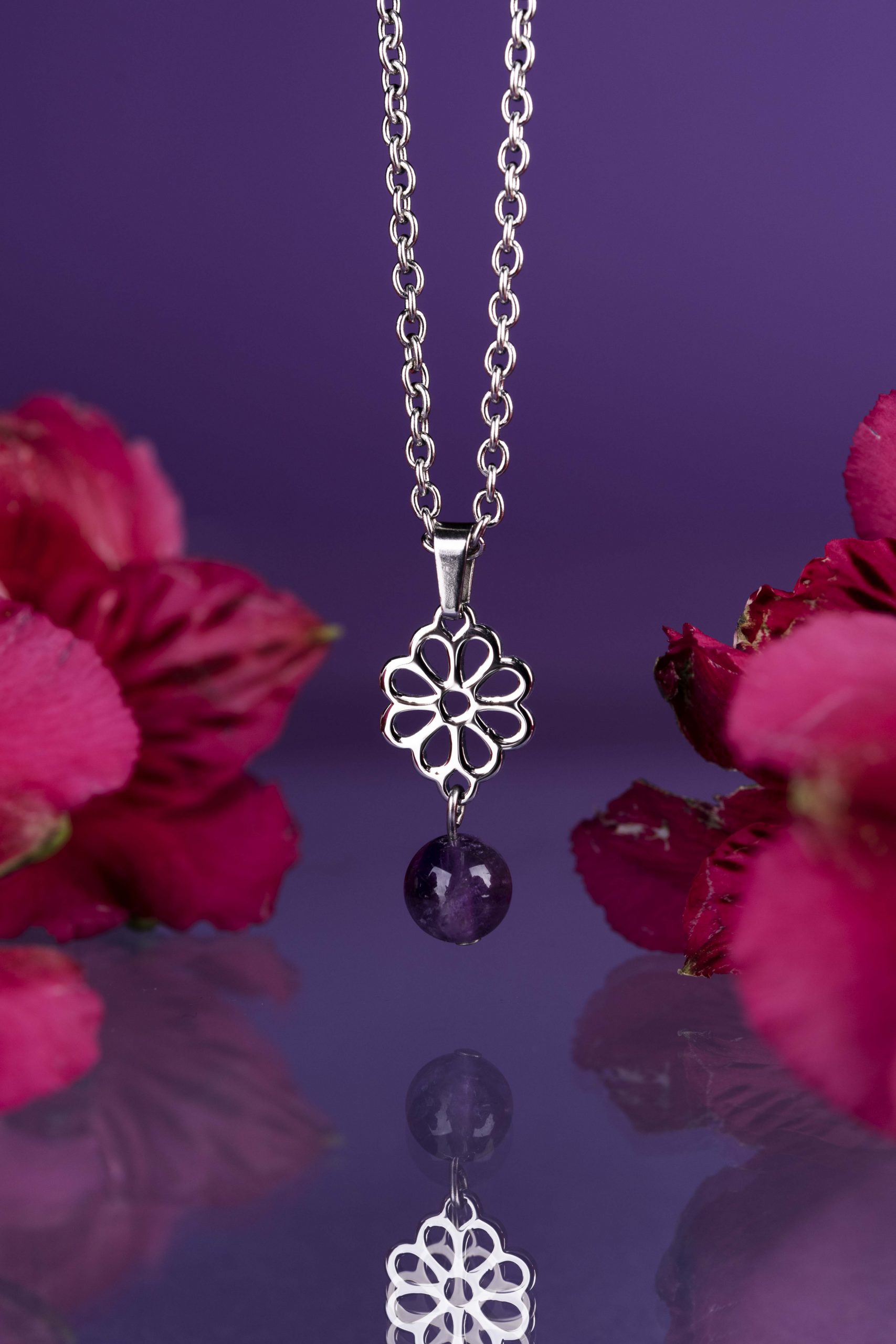 Prívesok margarétka Závadka 1 + ametyst