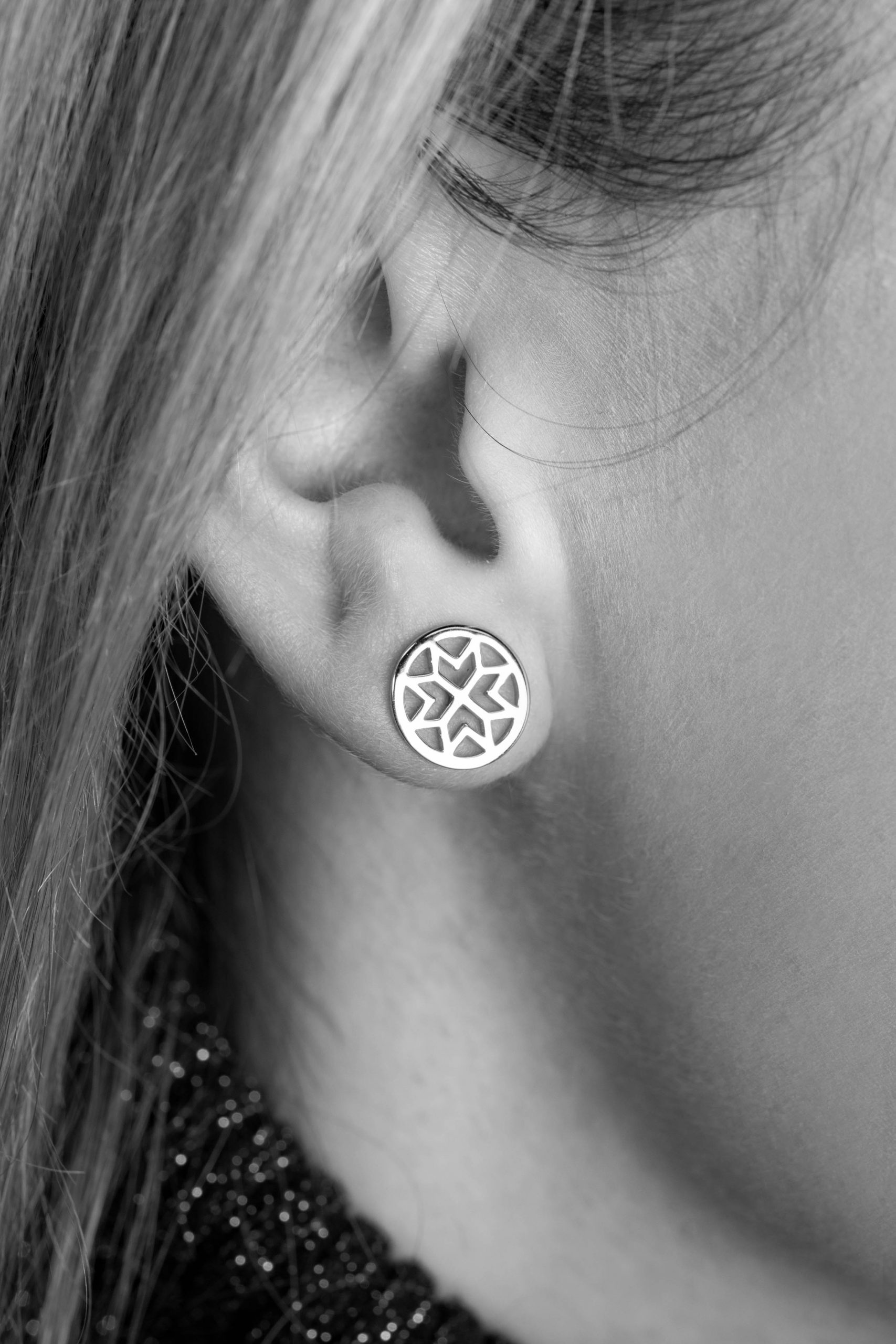 Napichovacie náušnice kruh hviezda – Pohorela 2