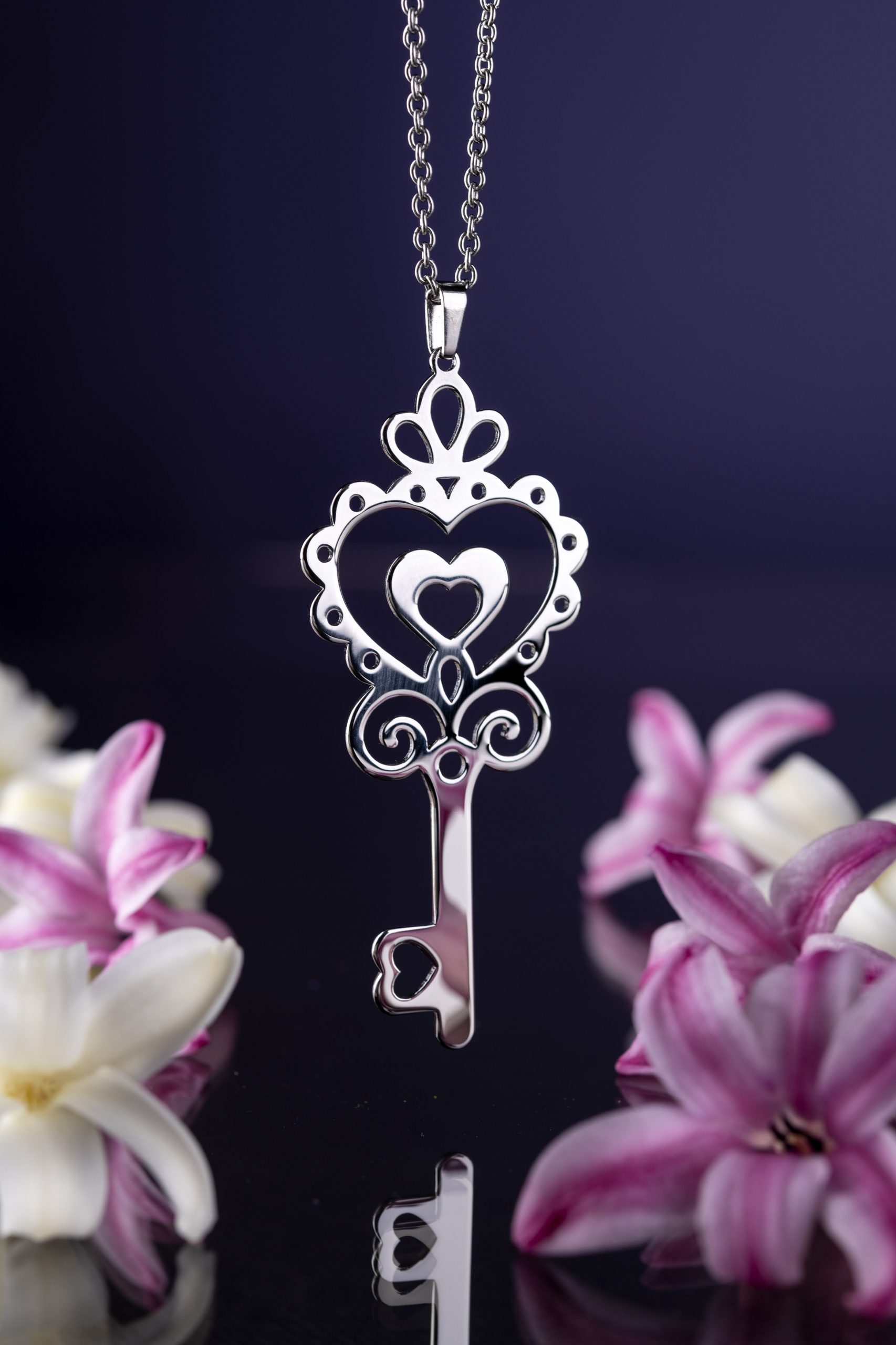 Prívesok kľúč spomienok srdce 2