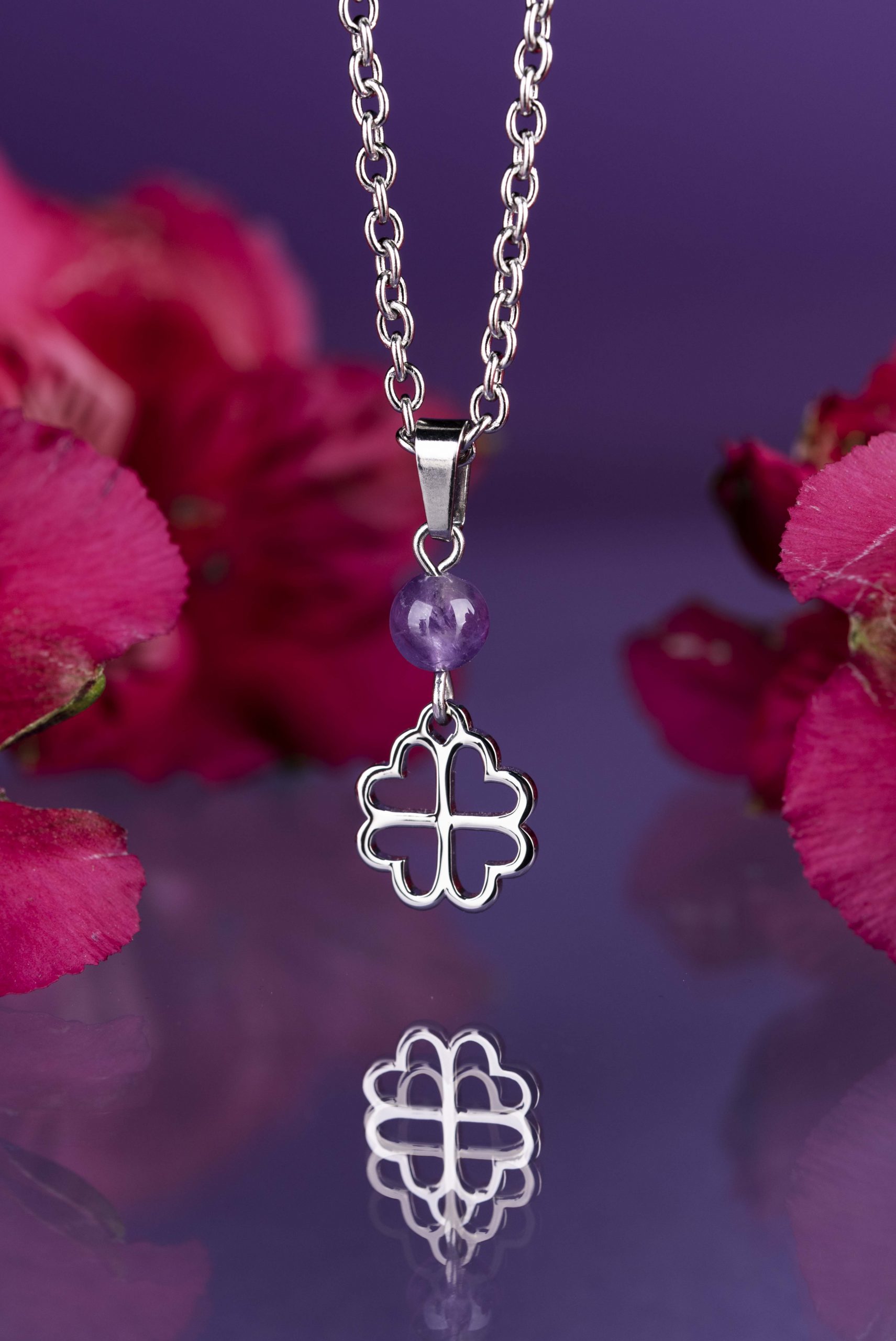 Prívesok štvorlístok Závadka 1 + ametyst