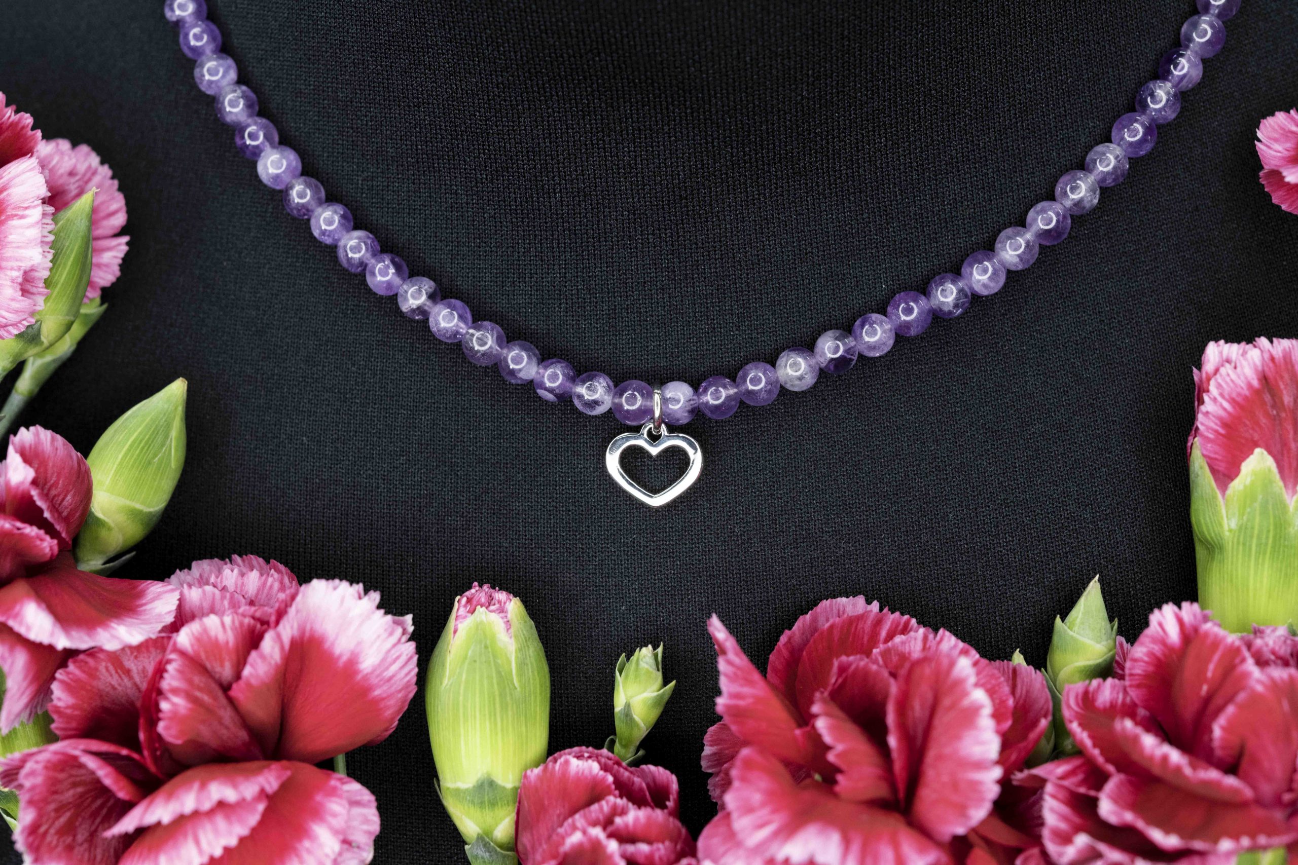 Náhrdelník - srdiečko Závadka 2  + ametyst