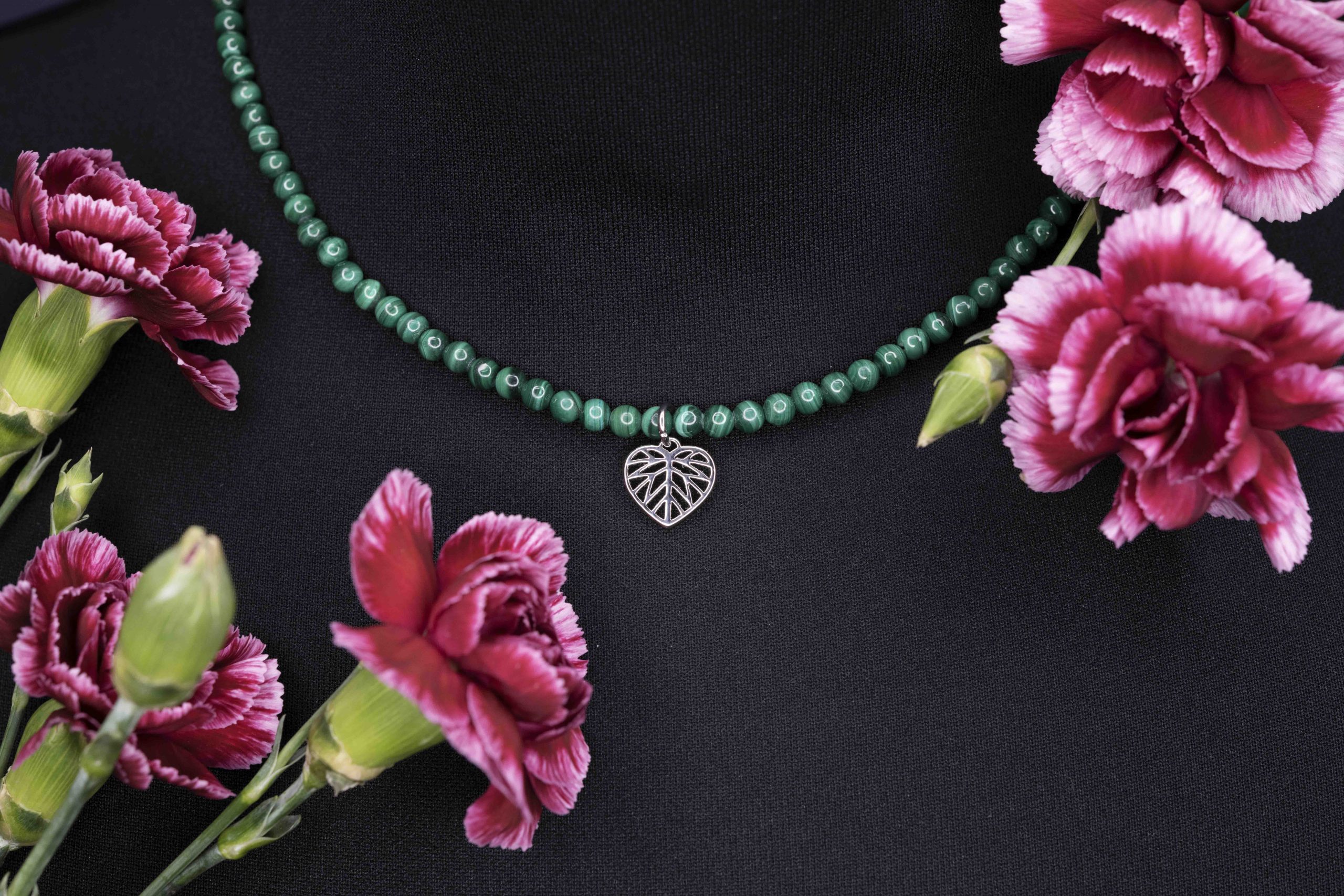 Náhrdelník - lipa MINI + malachit