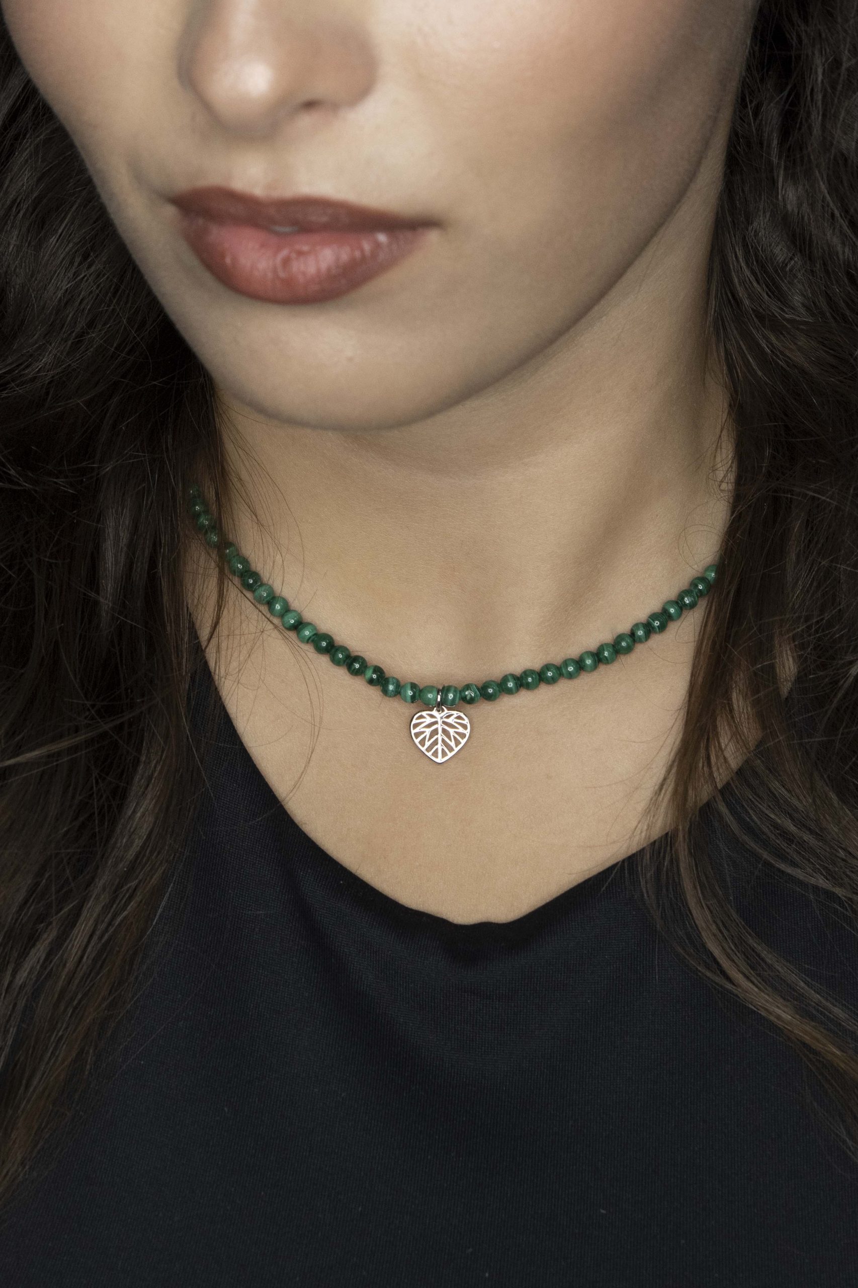 Náhrdelník - lipa MINI + malachit